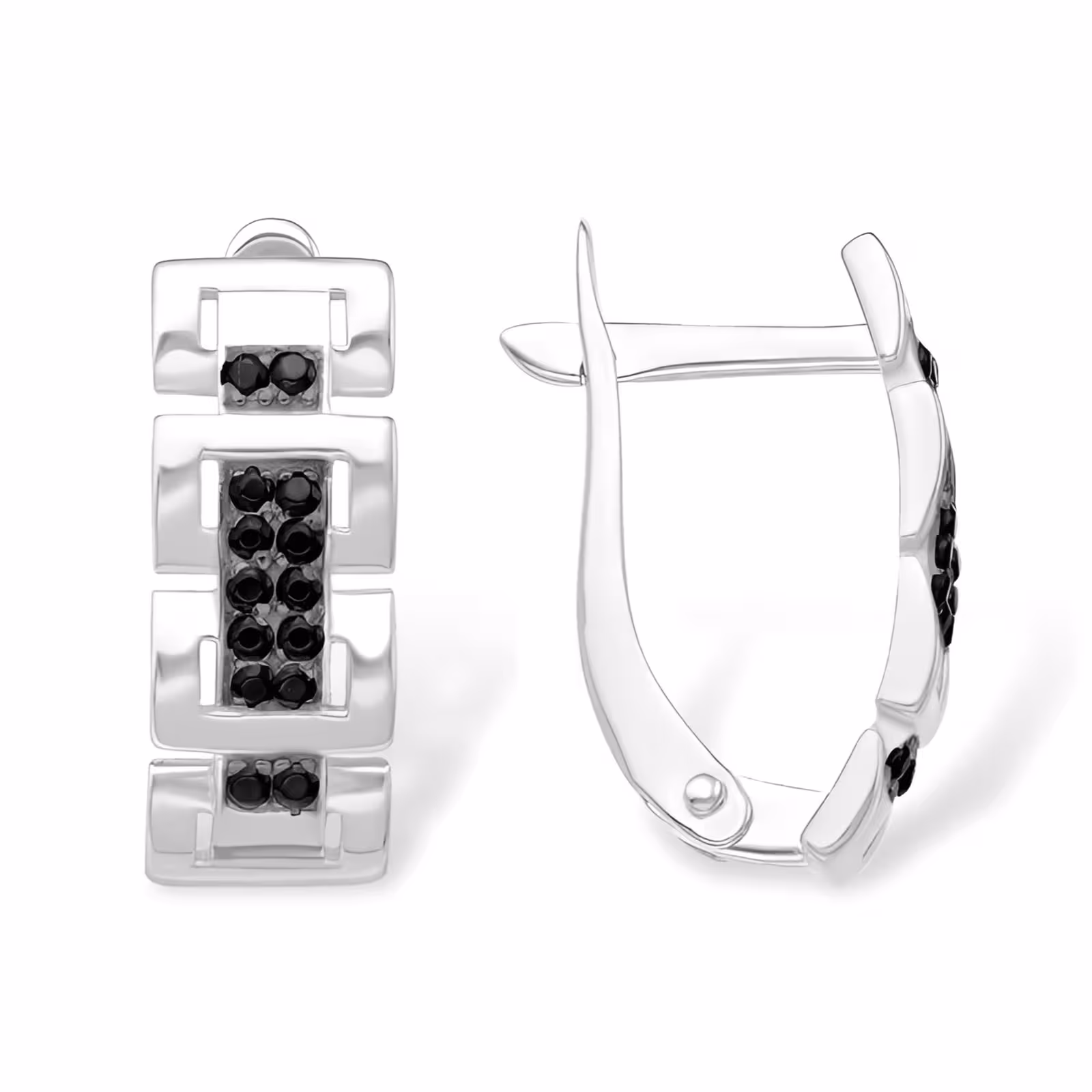 Серьги из серебра с фианитами