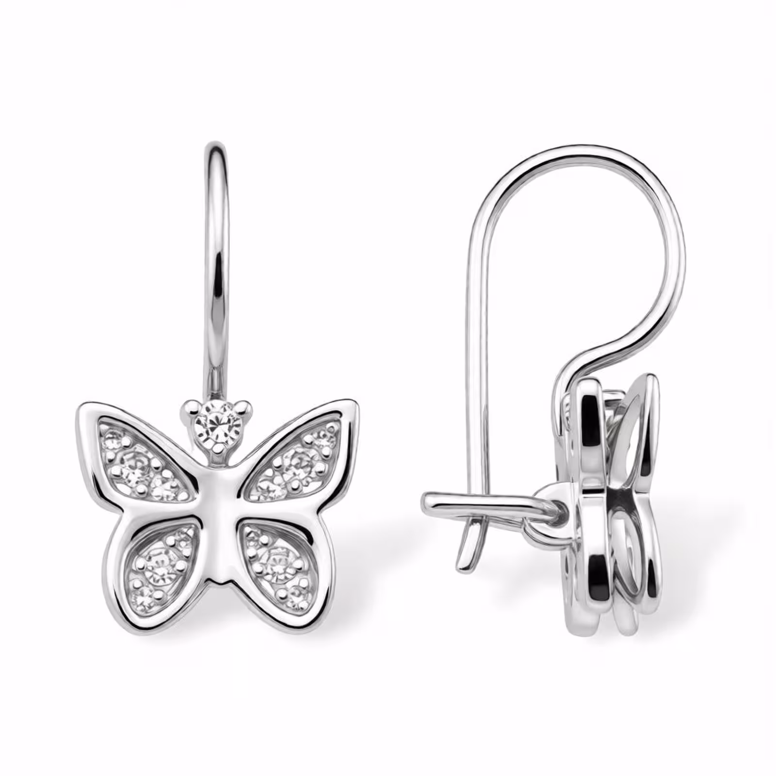 Серьги из серебра с фианитами