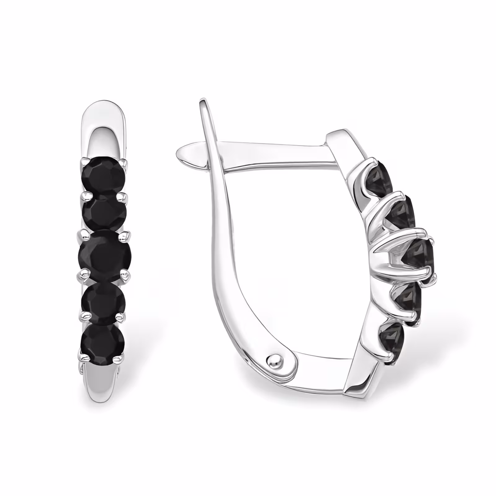 Серьги из серебра с фианитами