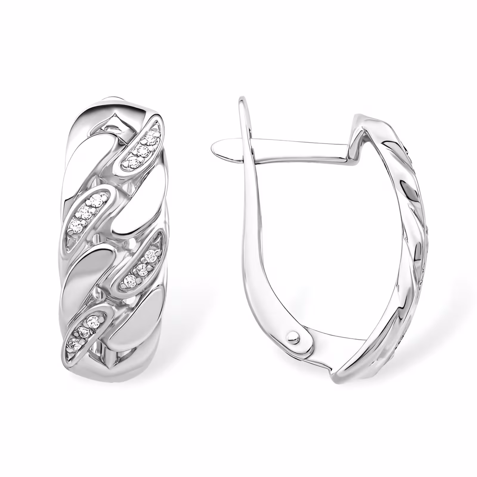 Серьги из серебра с фианитами