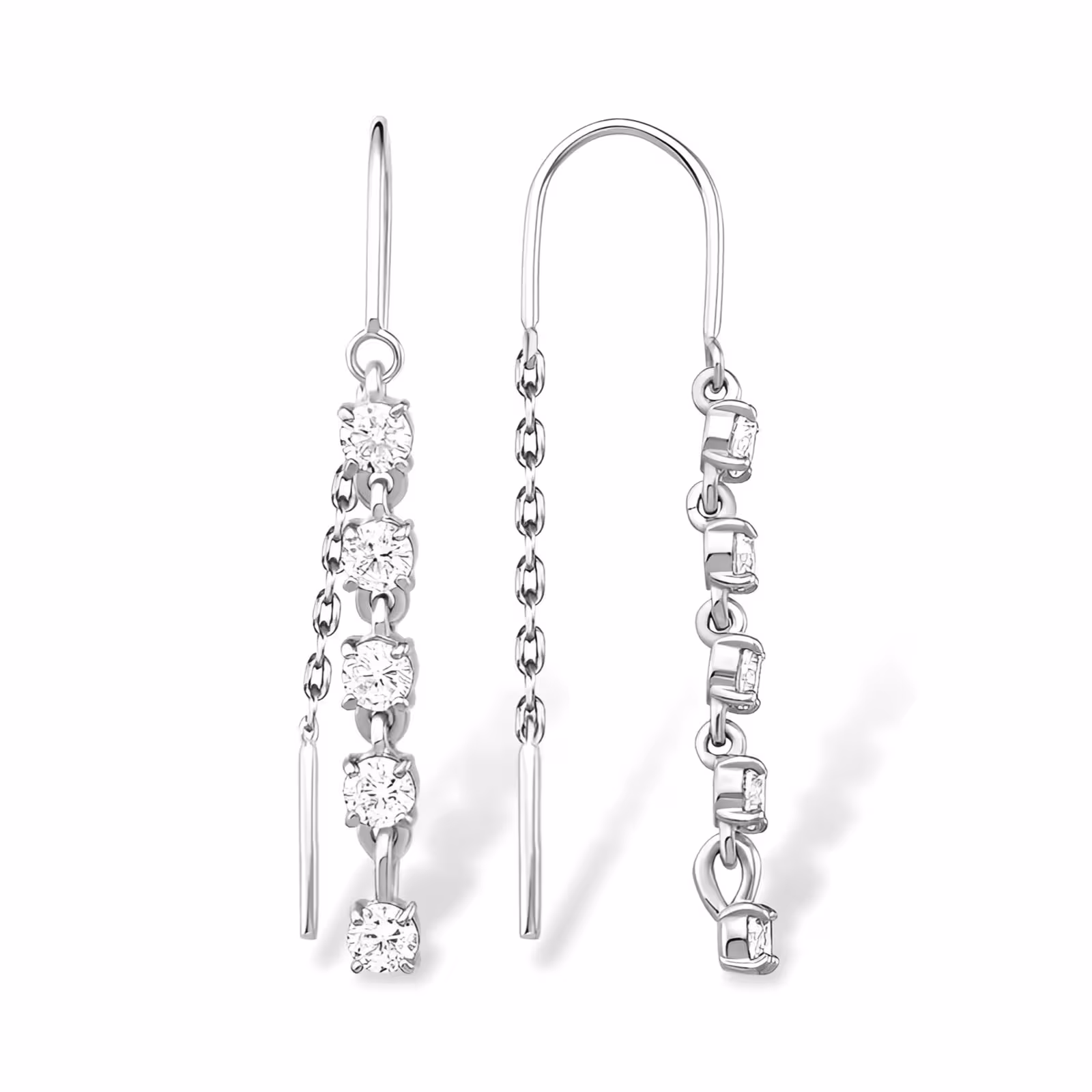 Серьги из серебра с фианитами