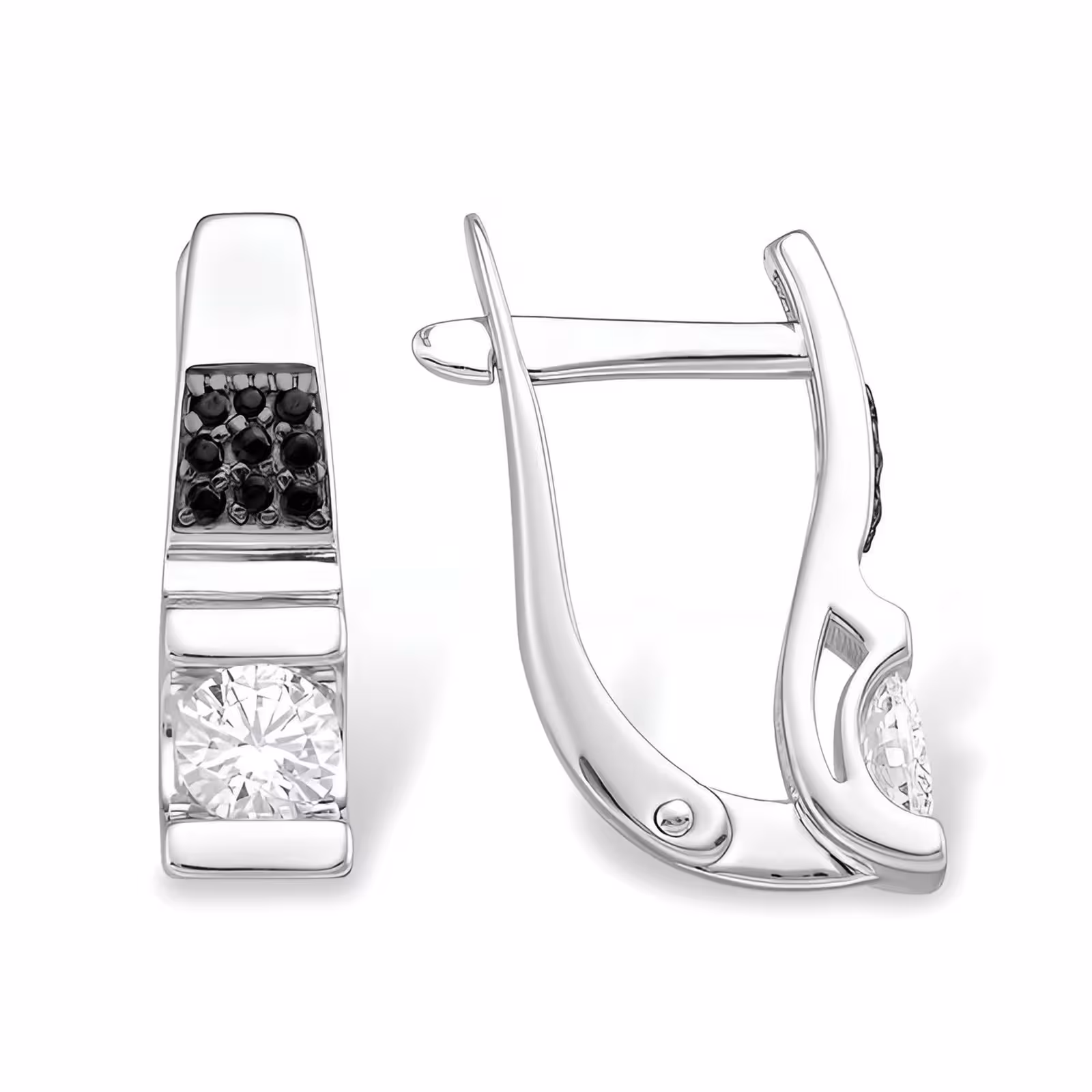 Серьги из серебра с фианитами