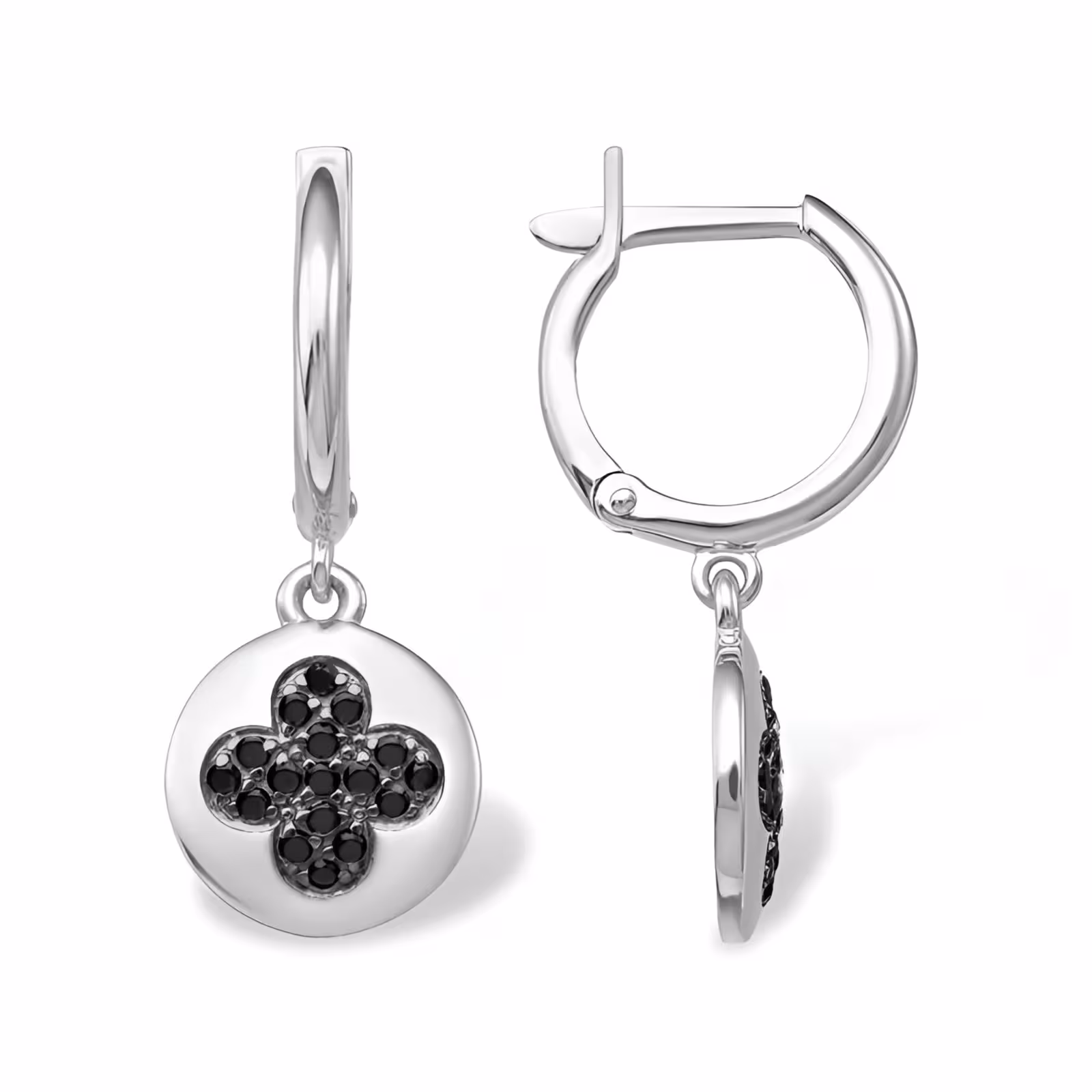 Серьги из серебра с фианитами
