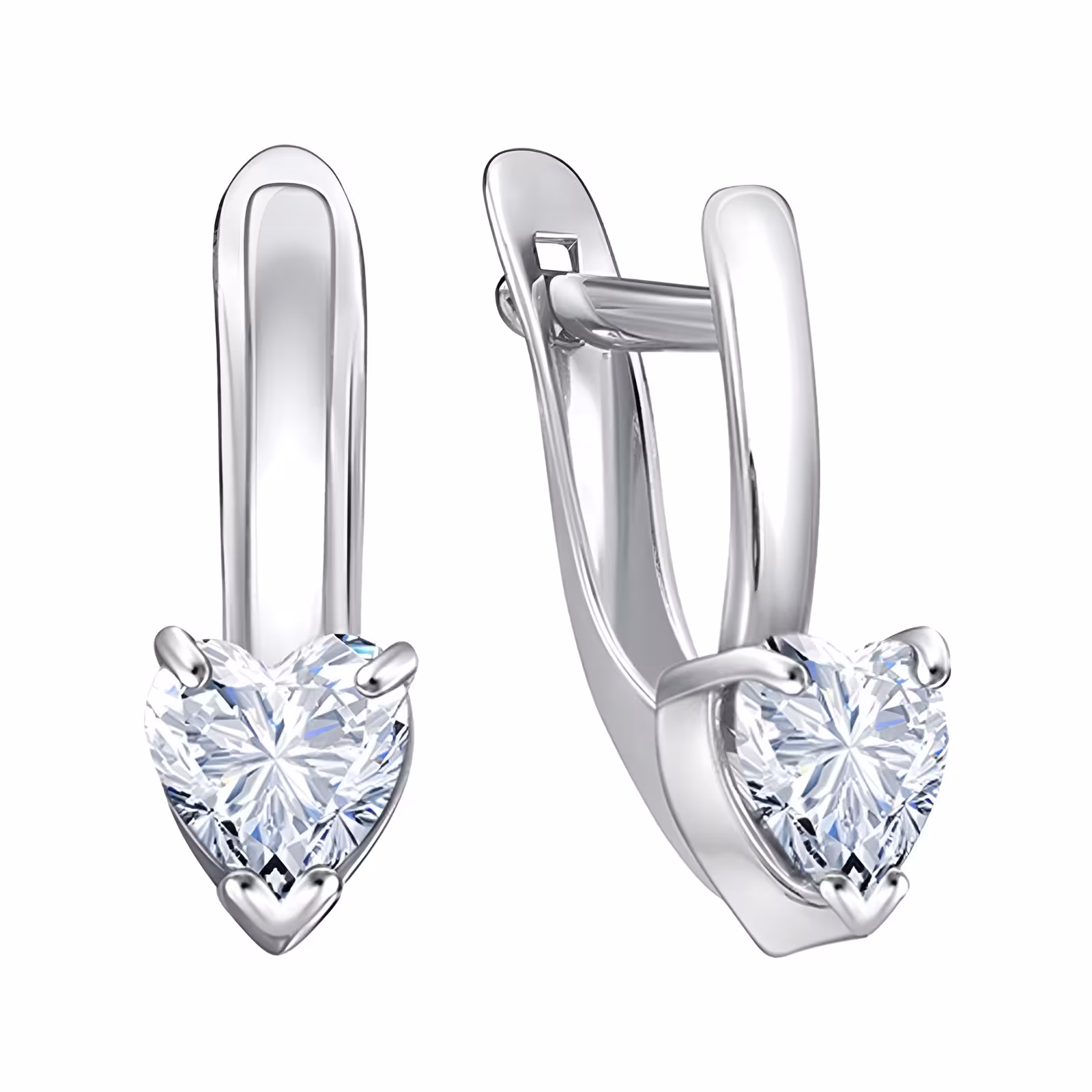 Серьги из серебра с фианитами