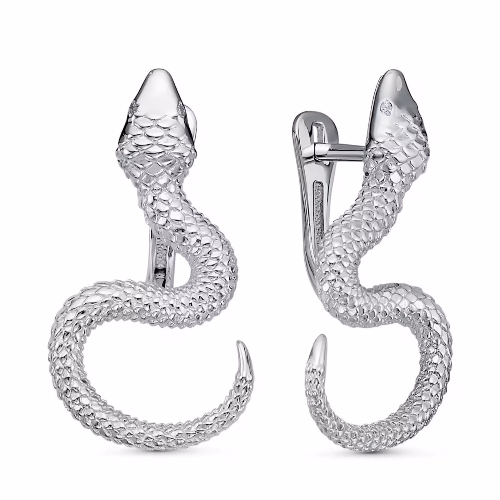 Серьги из серебра с фианитами