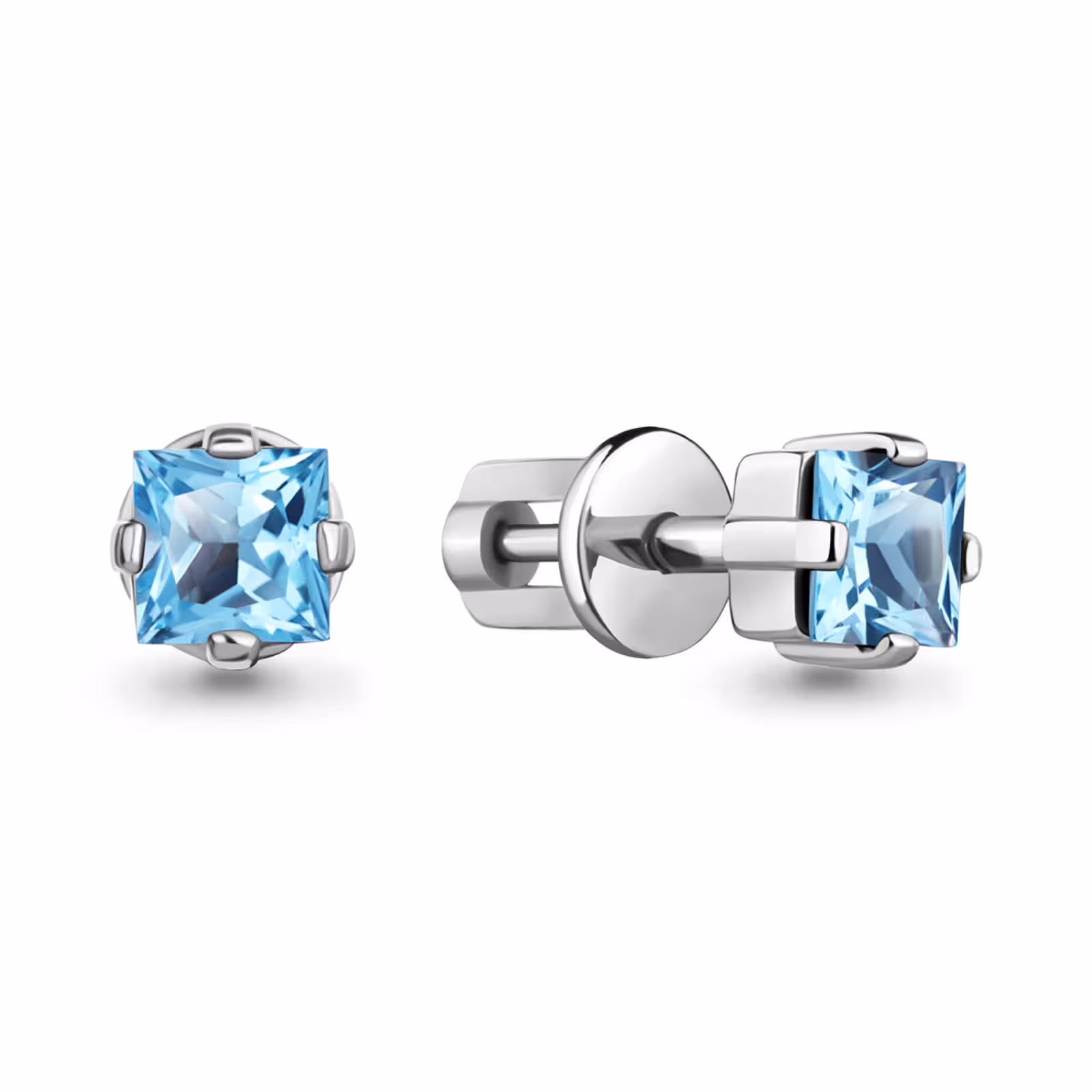 Серьги из серебра с топазами Swiss