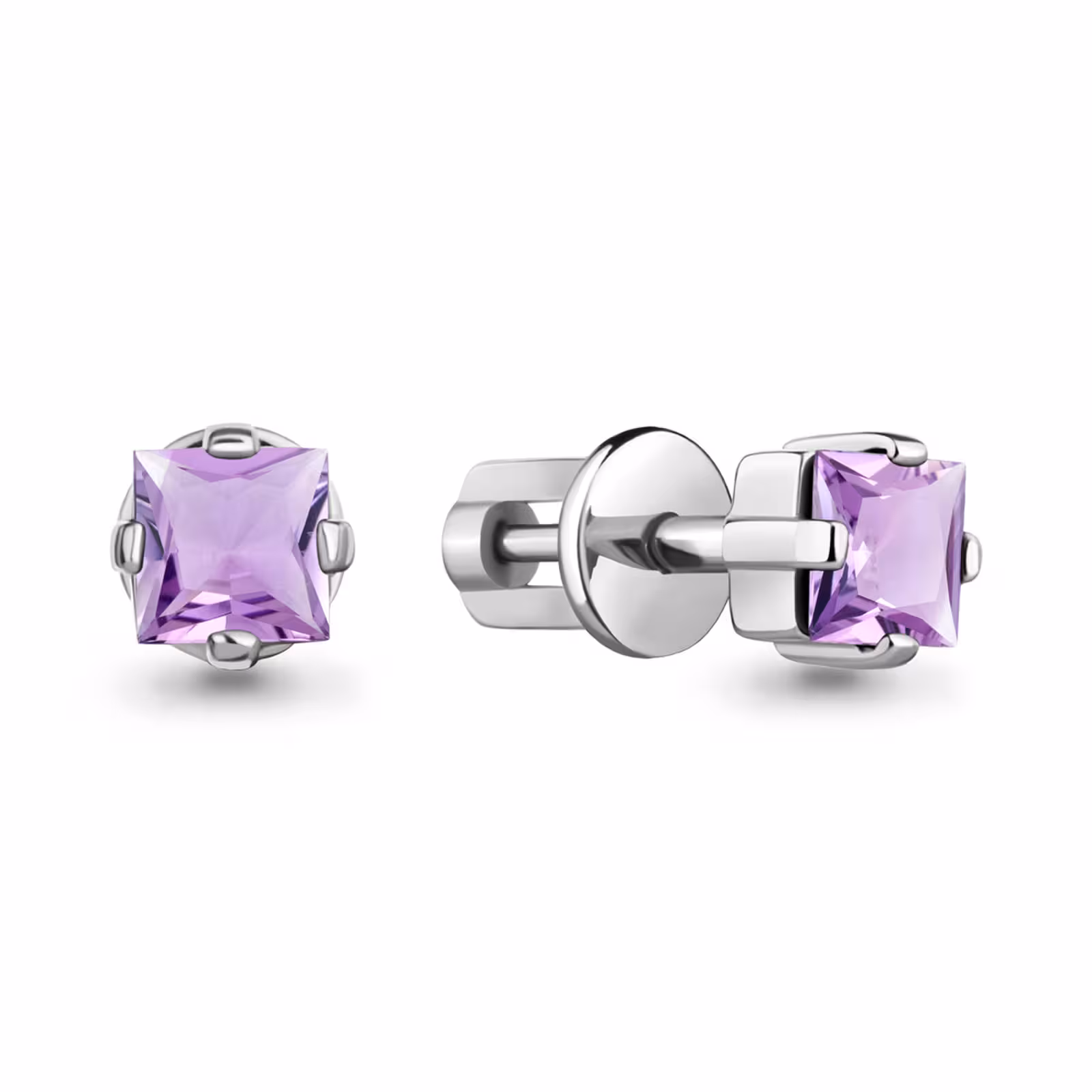 Серьги из серебра с аметистами