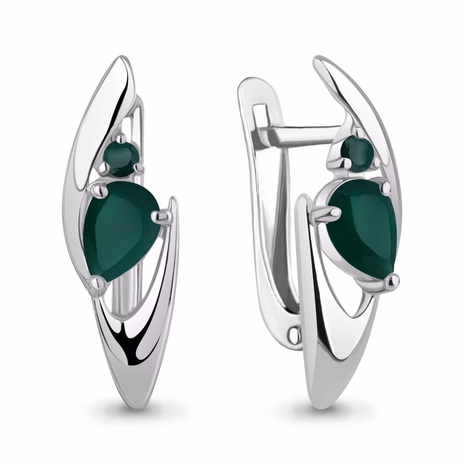 Серьги из серебра с агатами
