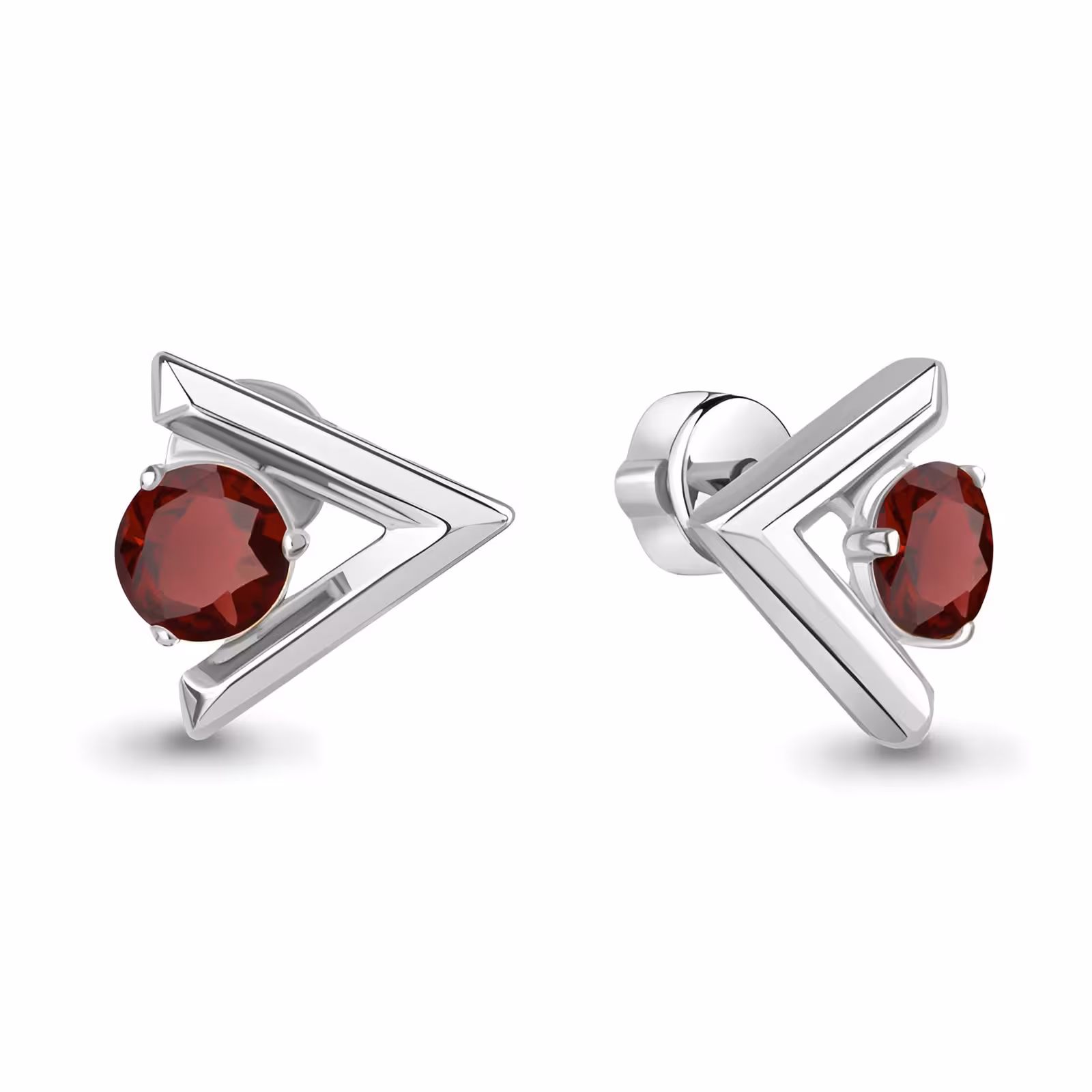 Серьги из серебра с гранатами