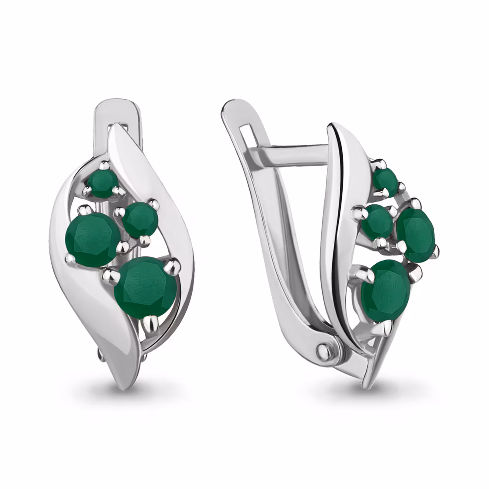 Серьги из серебра с агатами