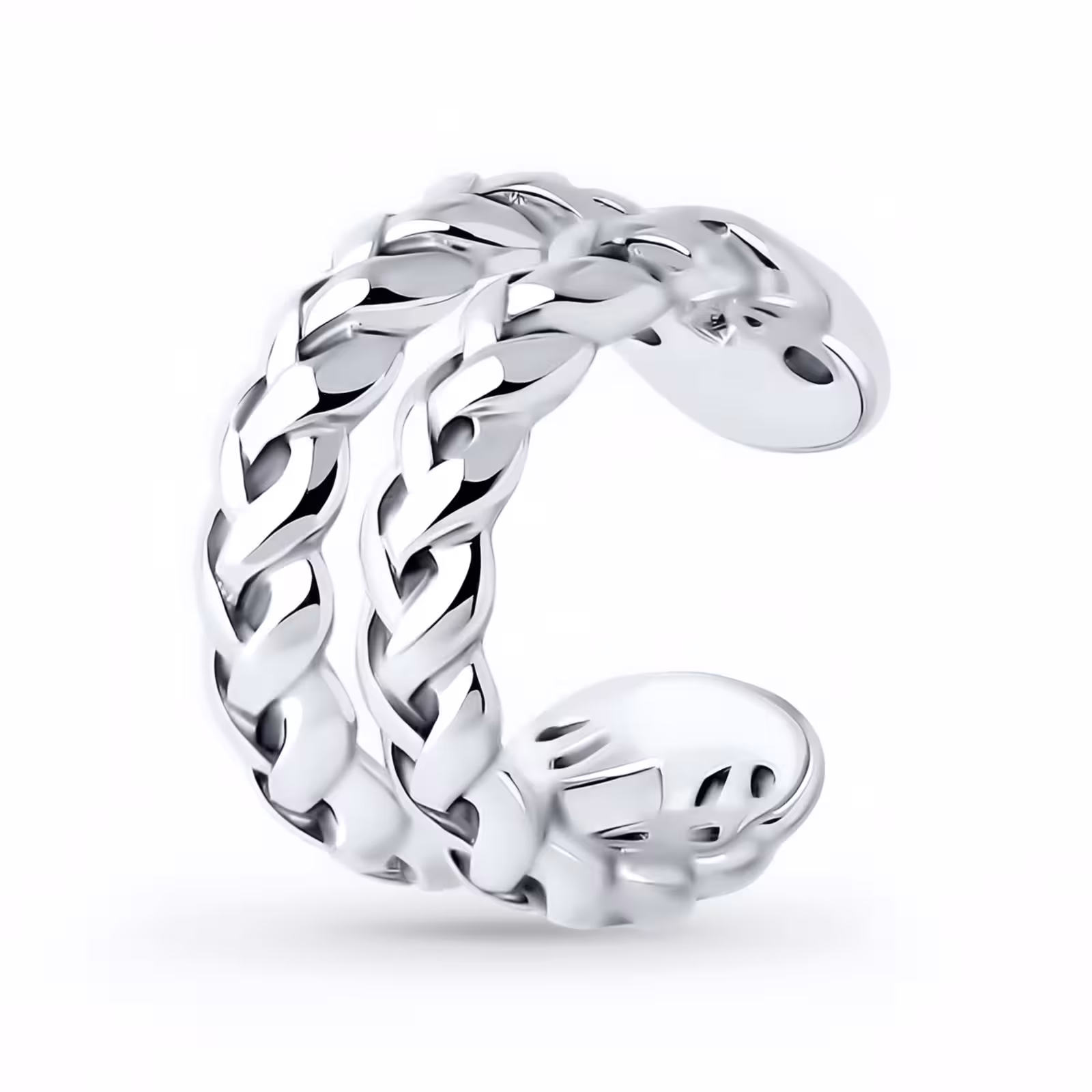 Серьга-кафф из серебра — фото 1
