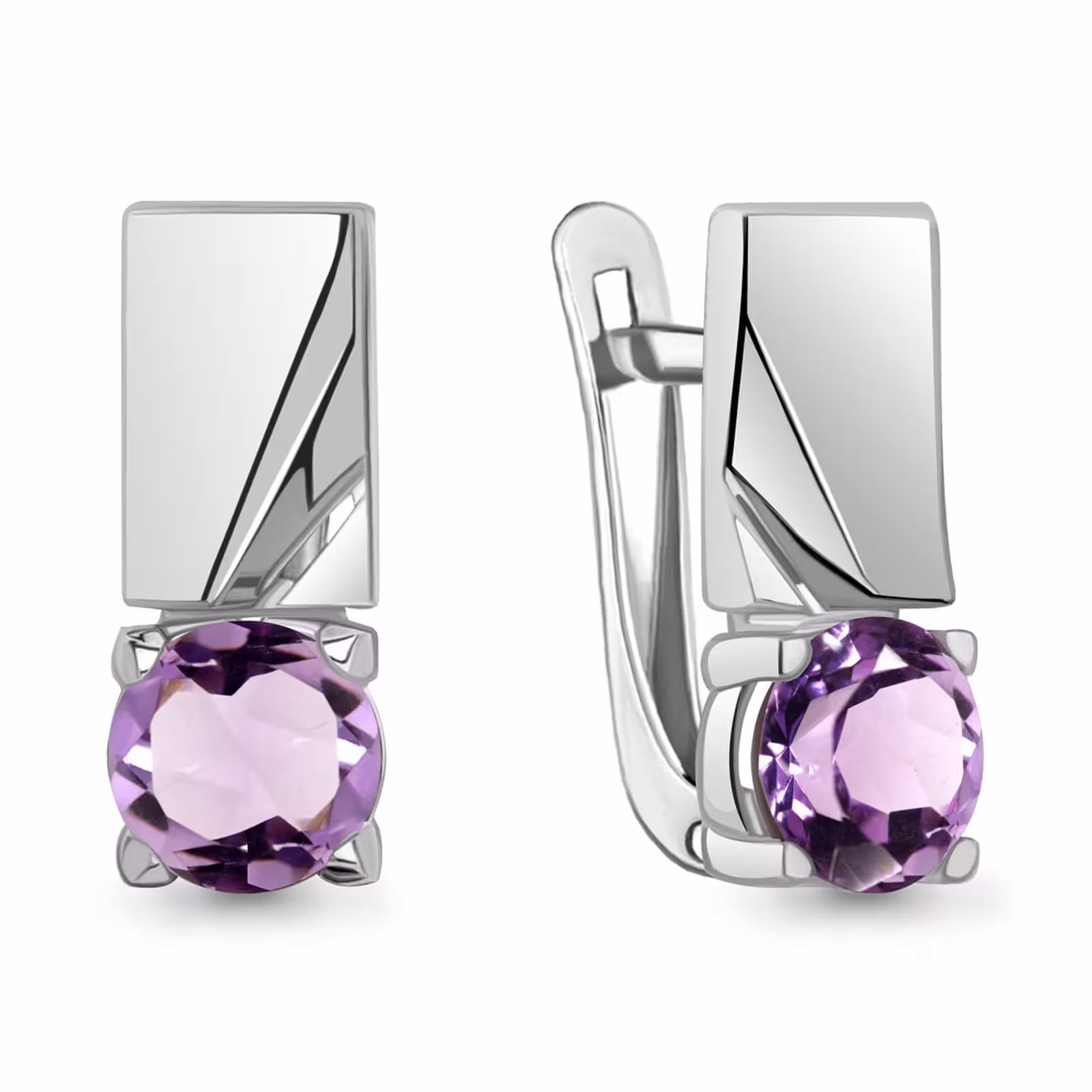 Серьги из серебра с аметистами