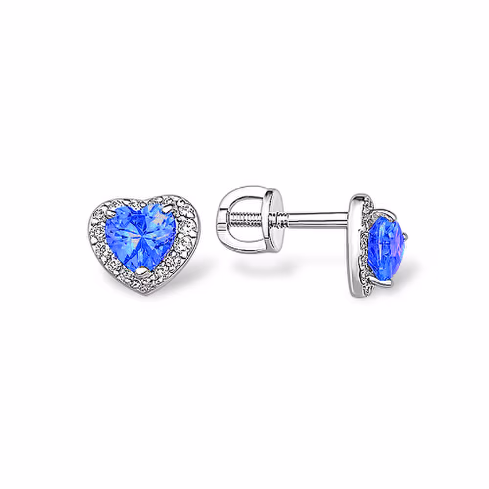 Серьги из серебра с фианитами