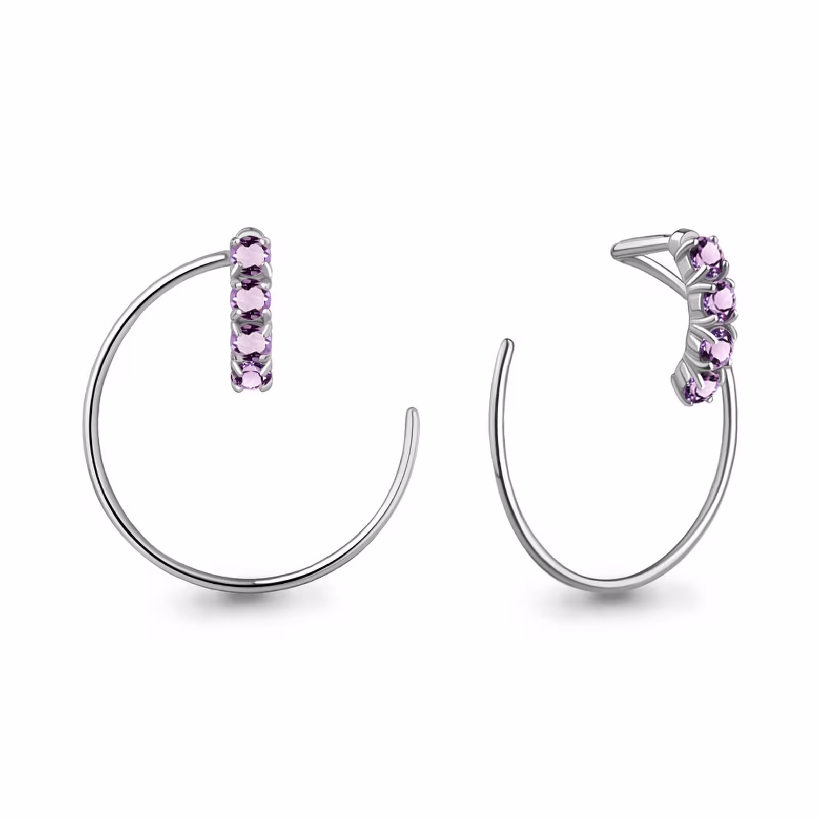 Серьги из серебра с аметистами