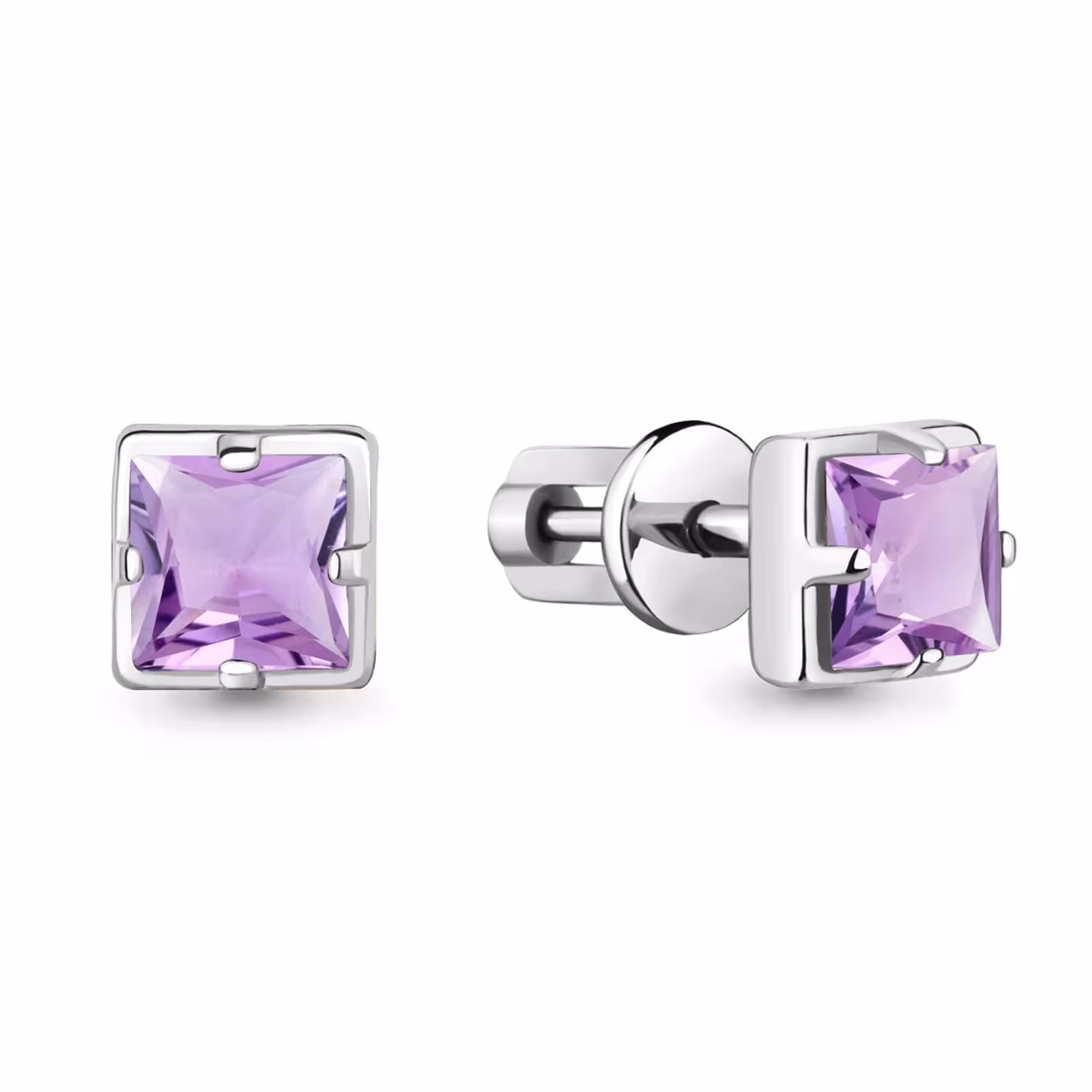 Серьги из серебра с аметистами