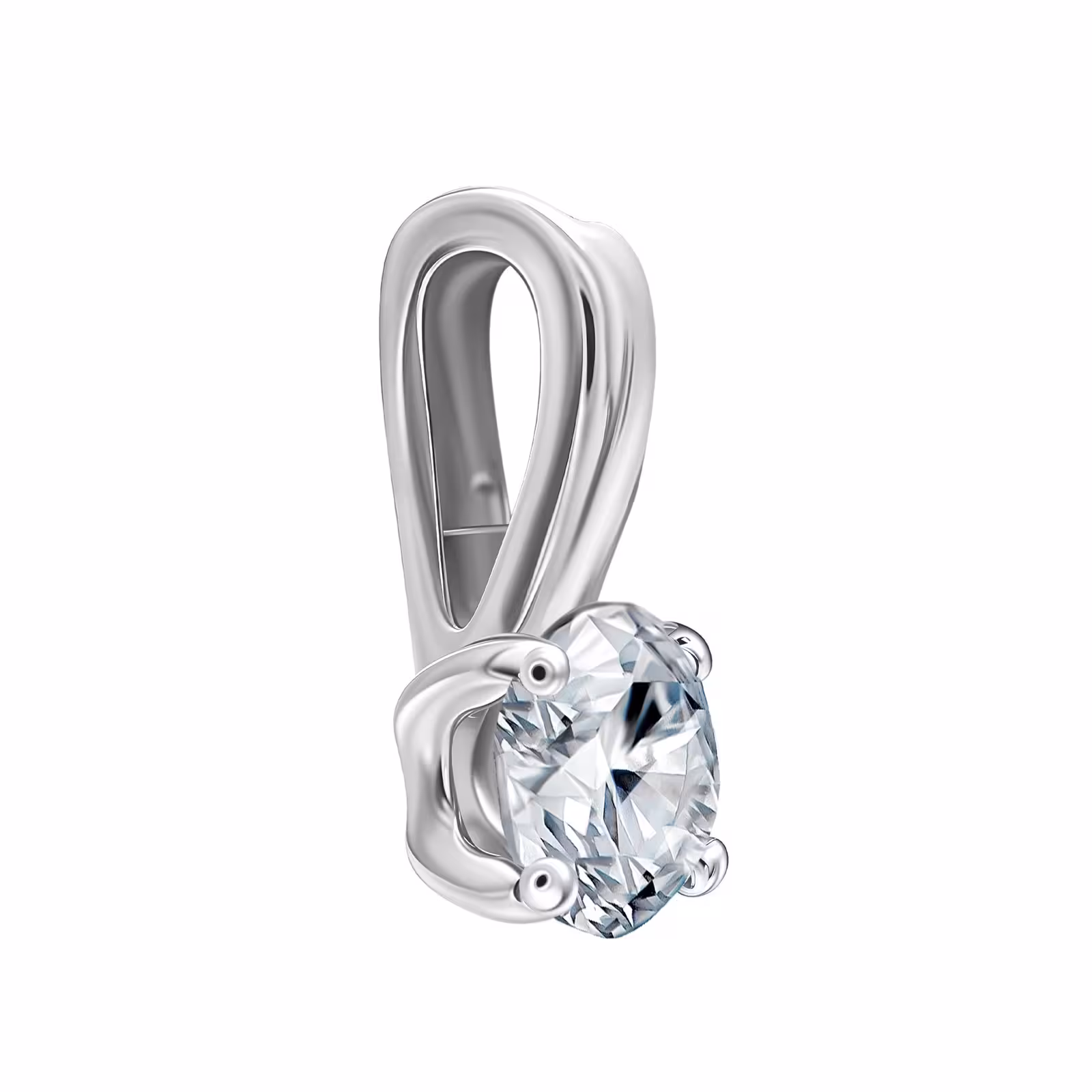 Подвеска из белого золота с бриллиантом 0,3 ct — фото 2