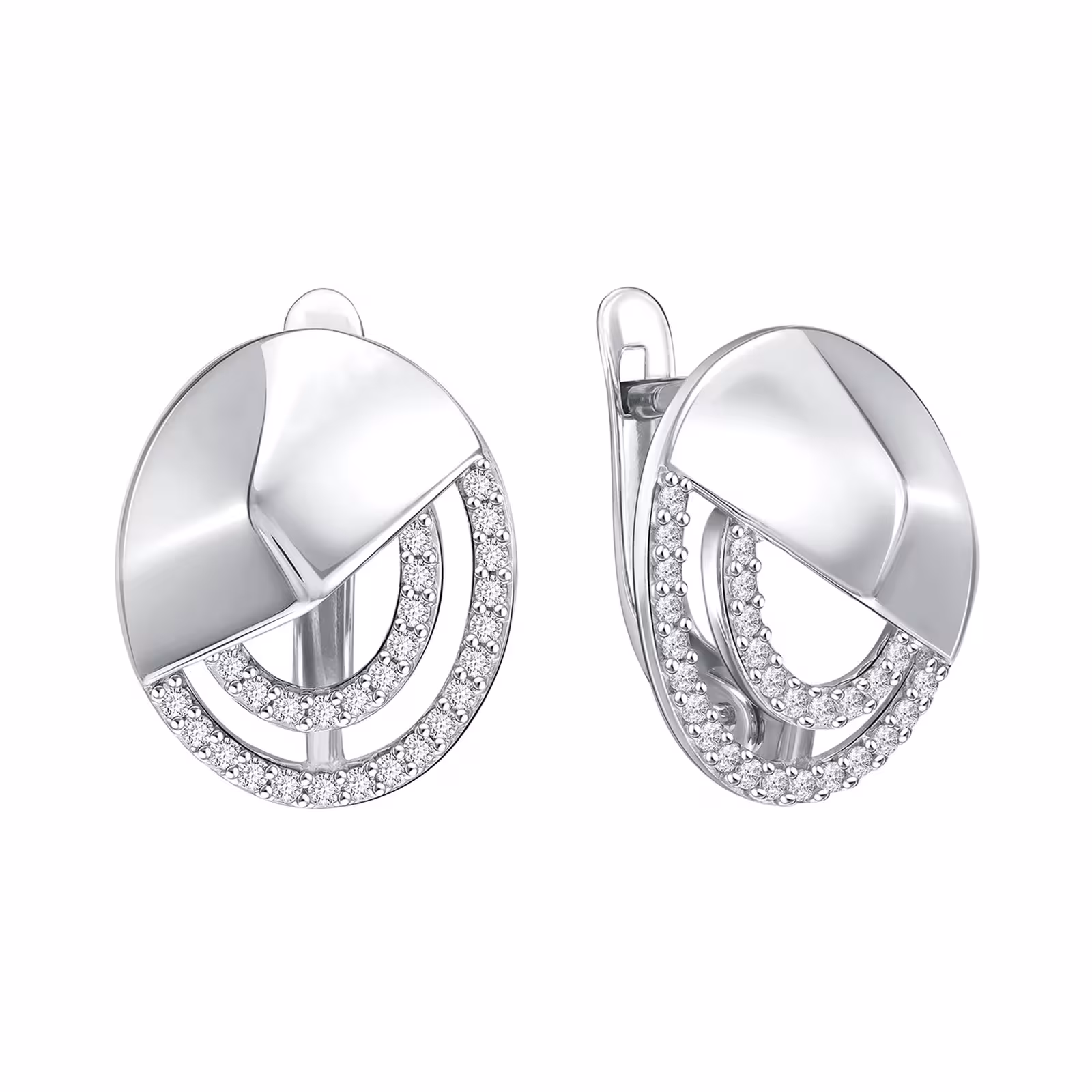 Серьги из серебра с фианитами