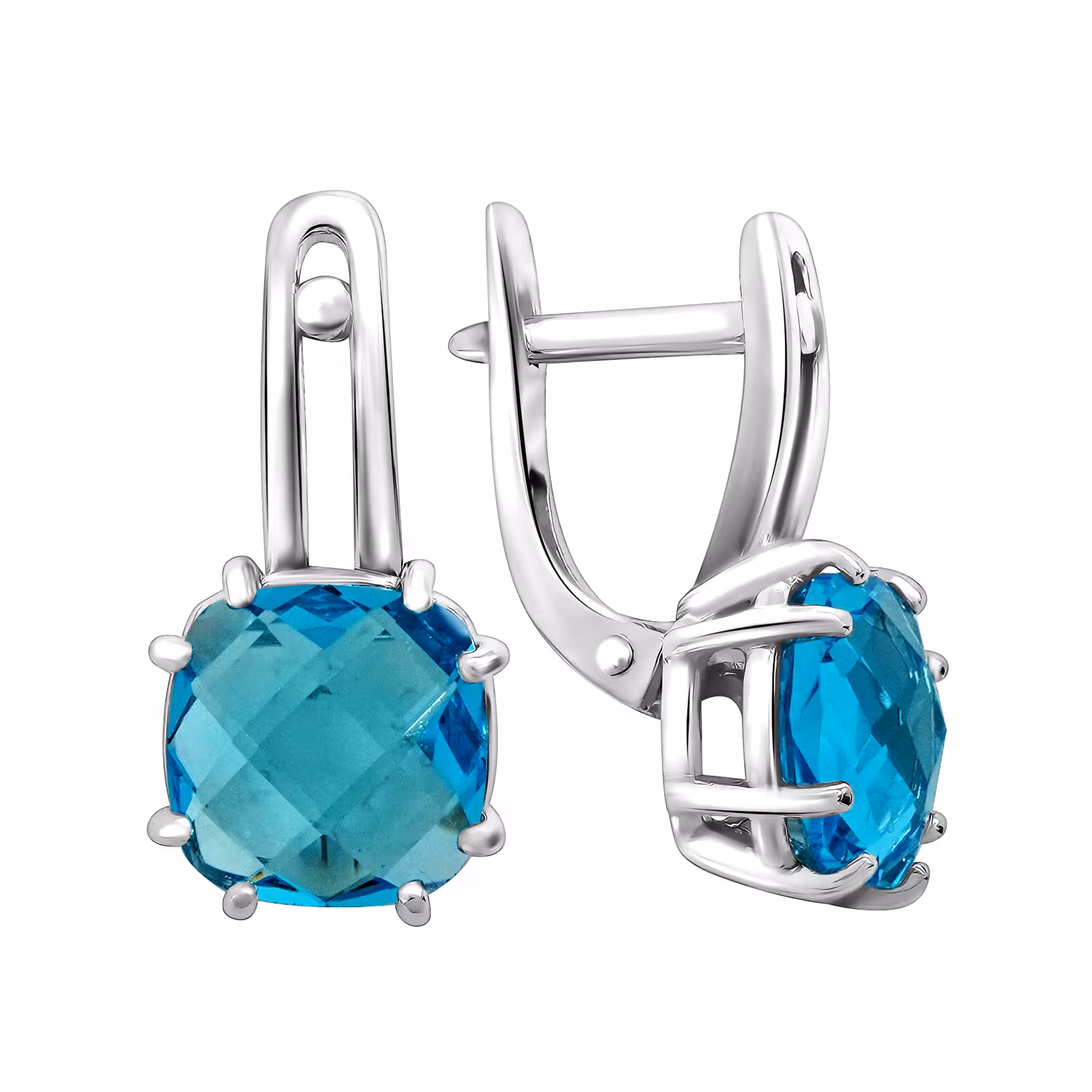 Серьги из серебра с ювелирными кристаллами