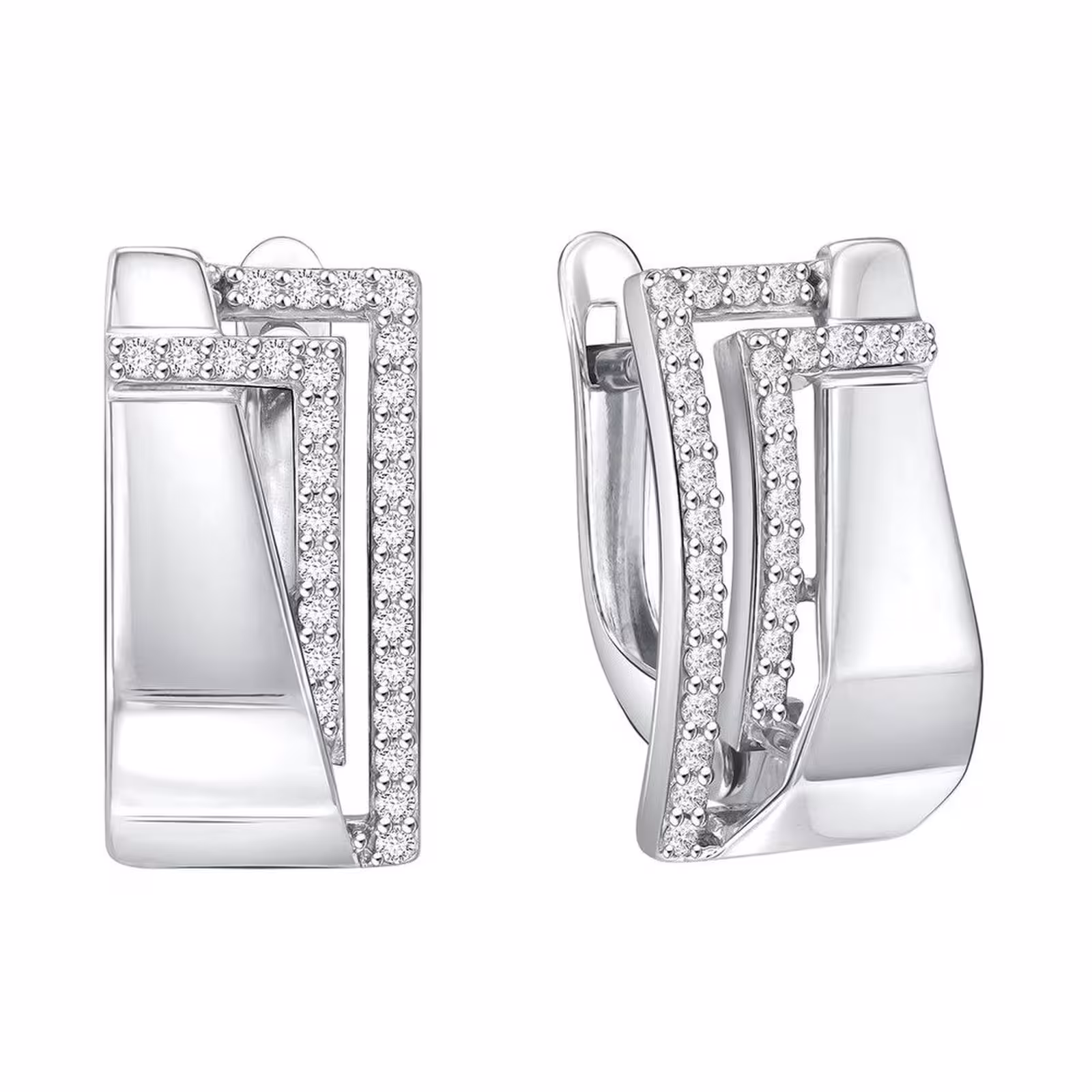 Серьги из серебра с фианитами