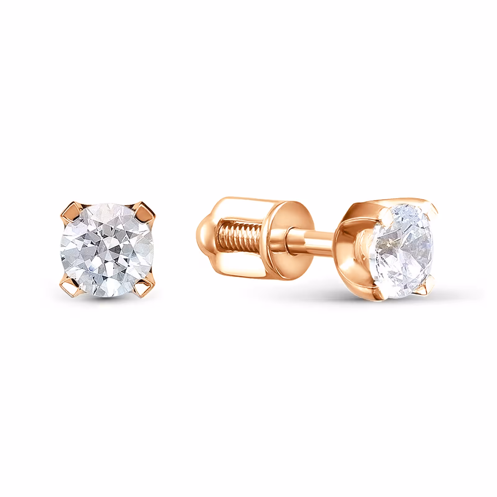 Серьги из золота с бриллиантами 0,6 ct — фото 1