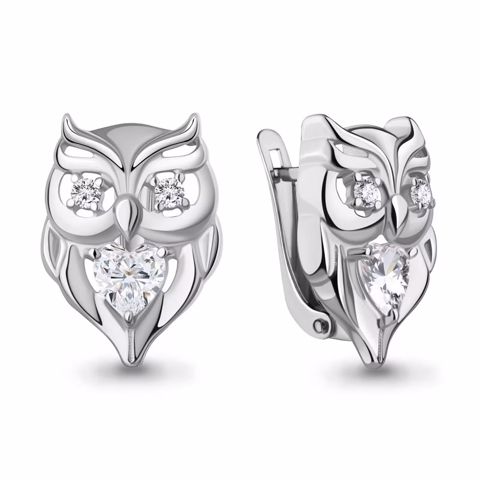 Серьги из серебра с фианитами