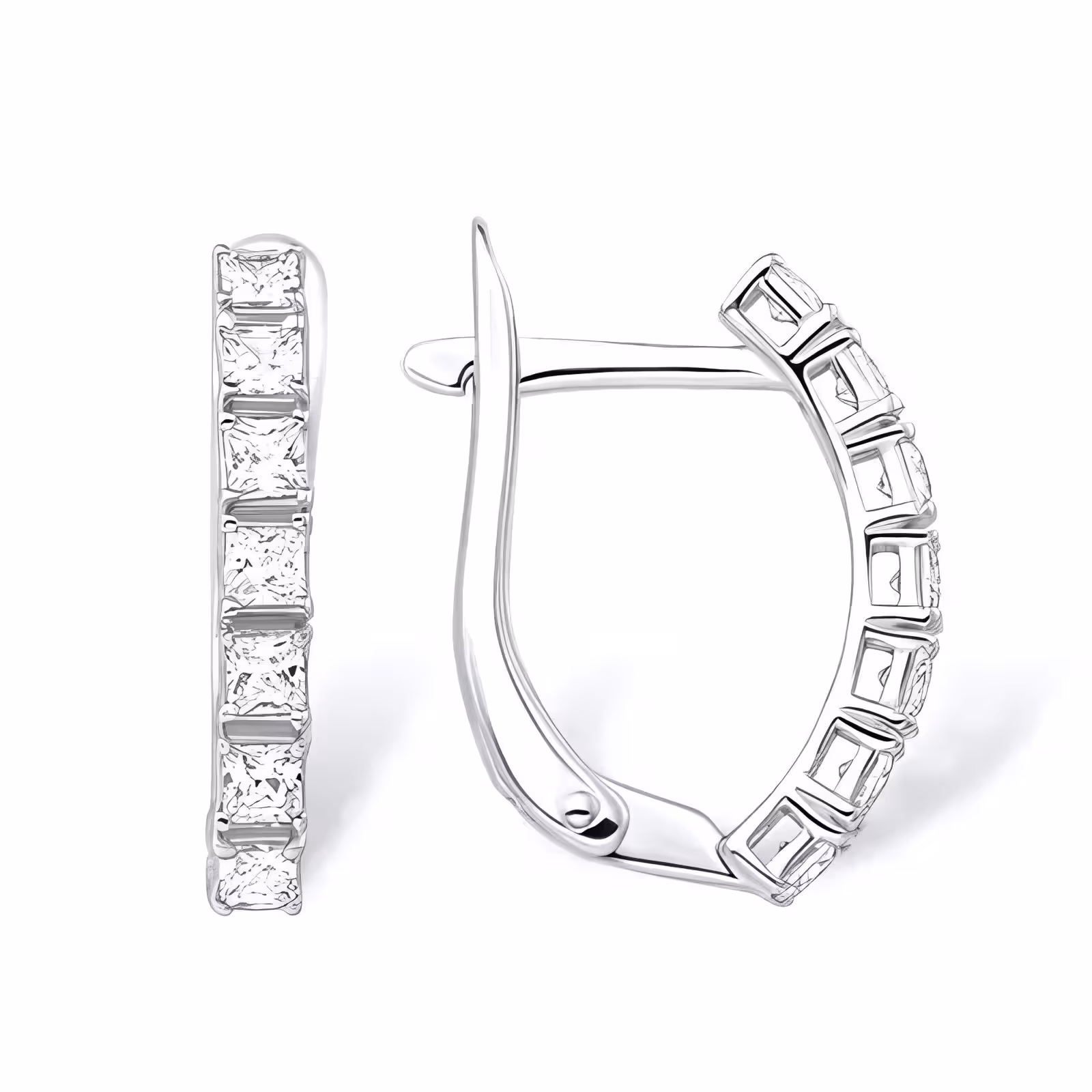 Серьги из серебра с фианитами