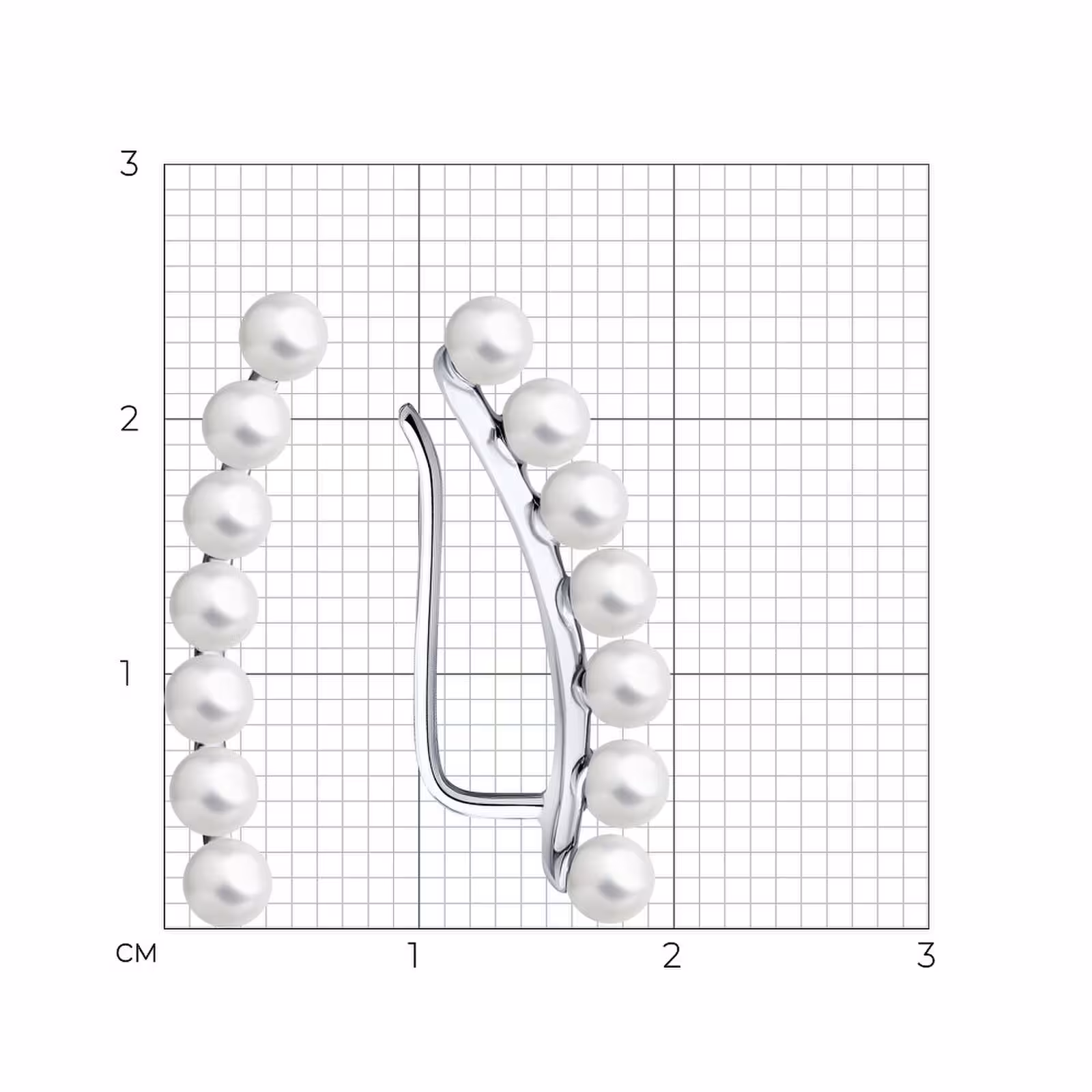 Серьги-эльфы из серебра с жемчугом — фото 4