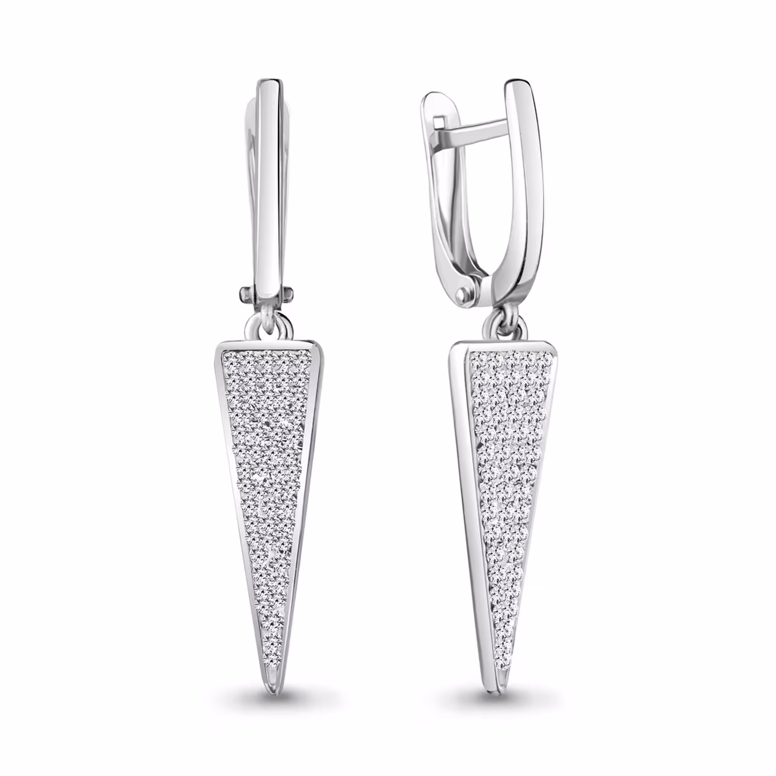Серьги из серебра с фианитами