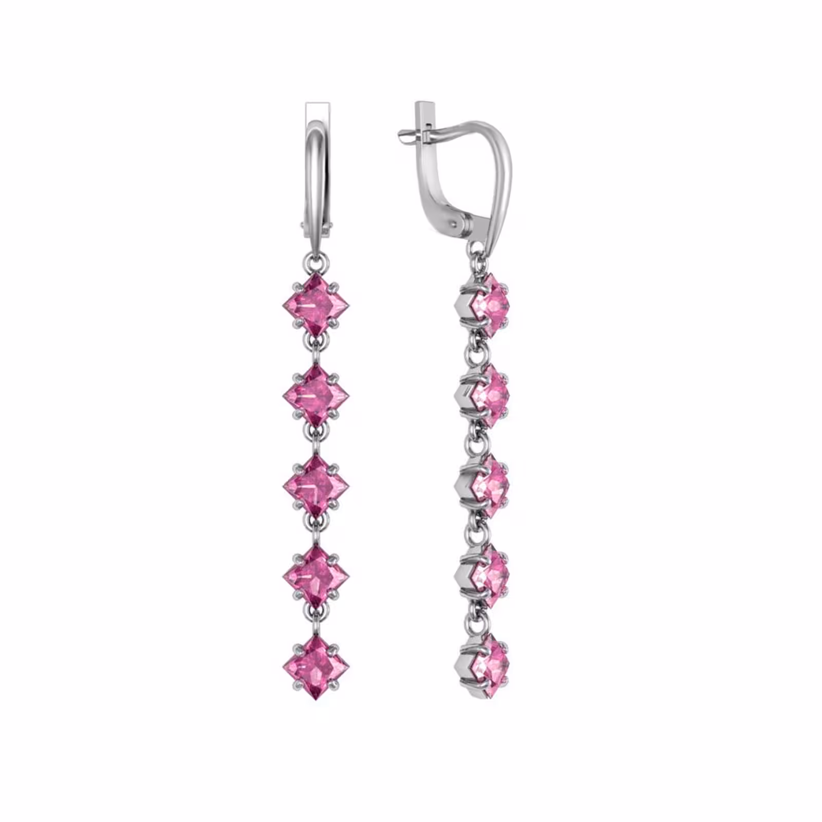 Серьги из серебра с фианитами