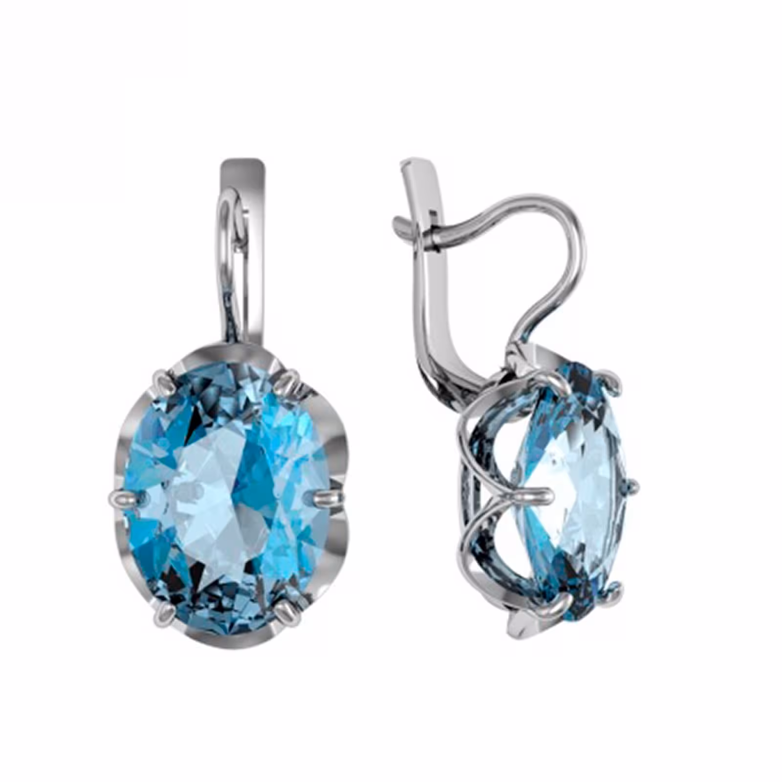 Серьги из серебра с горным хрусталем