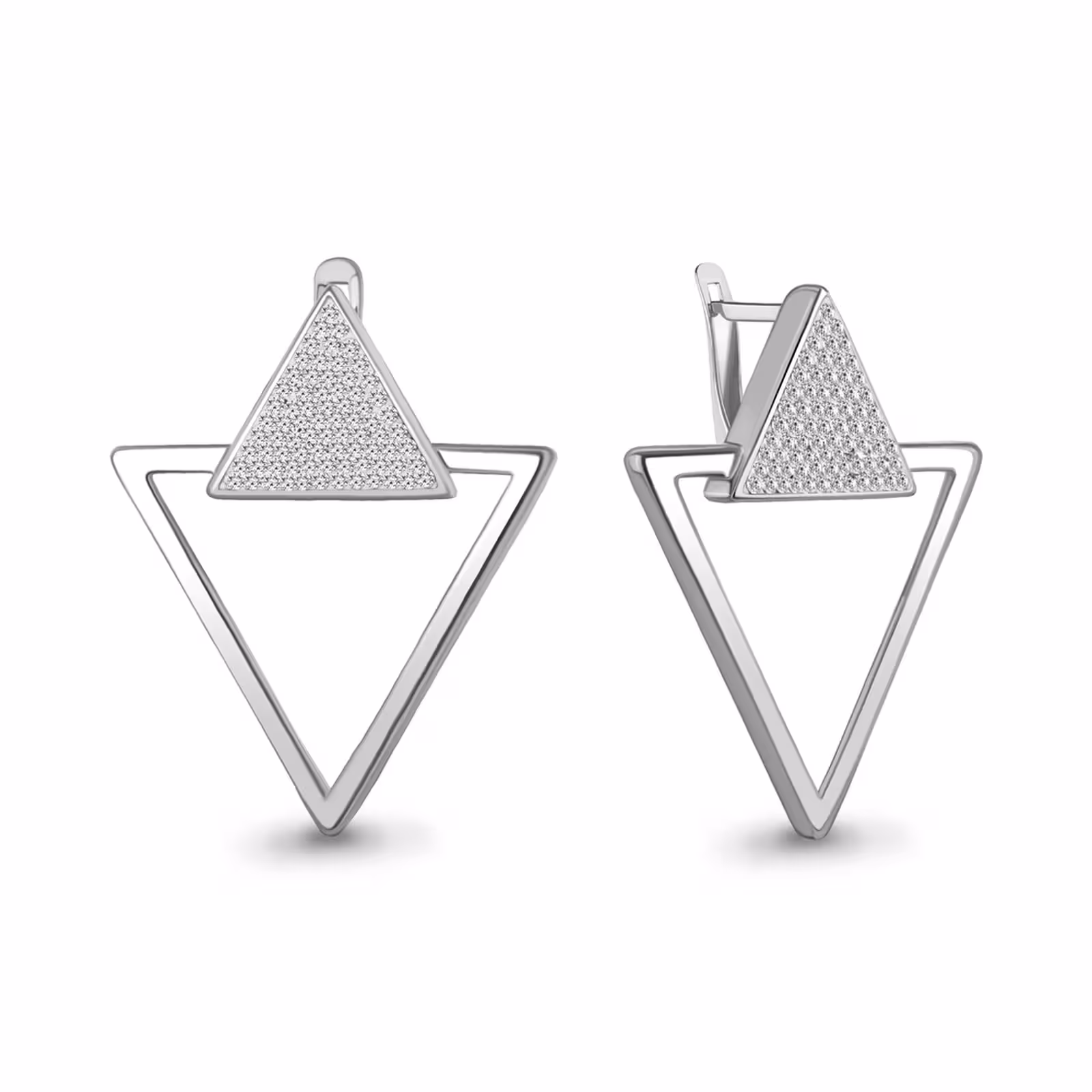 Серьги из серебра с ювелирными кристаллами