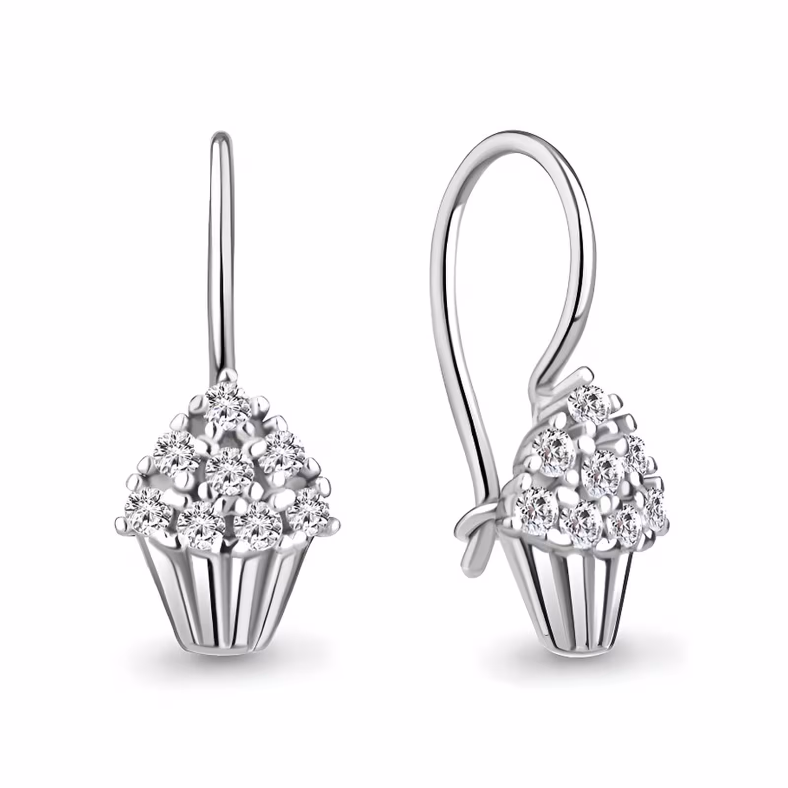 Серьги из серебра с фианитами