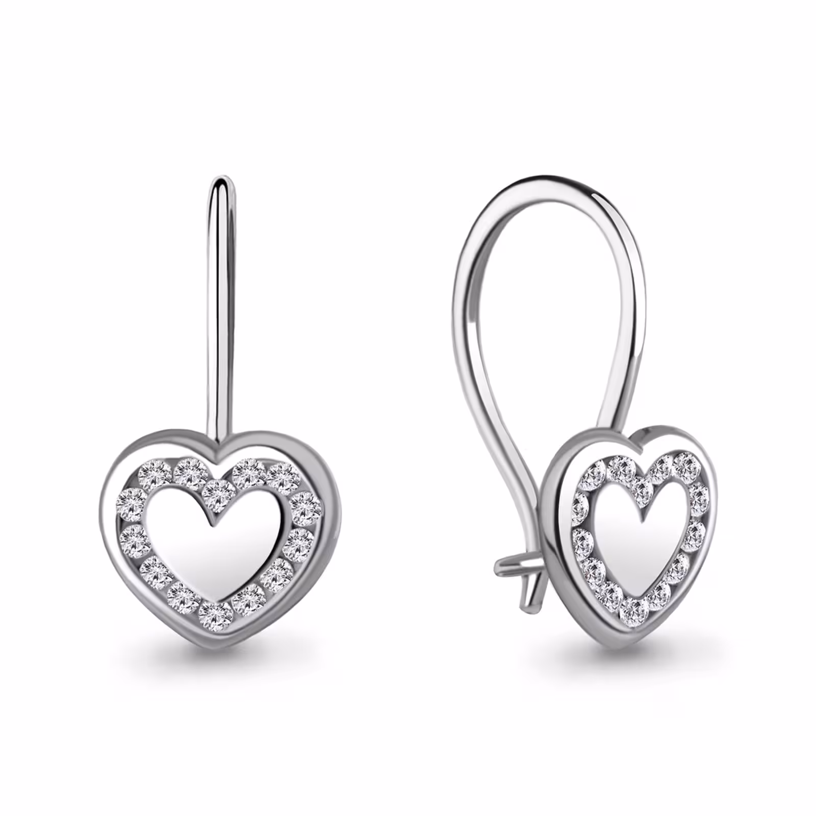 Серьги из серебра с фианитами