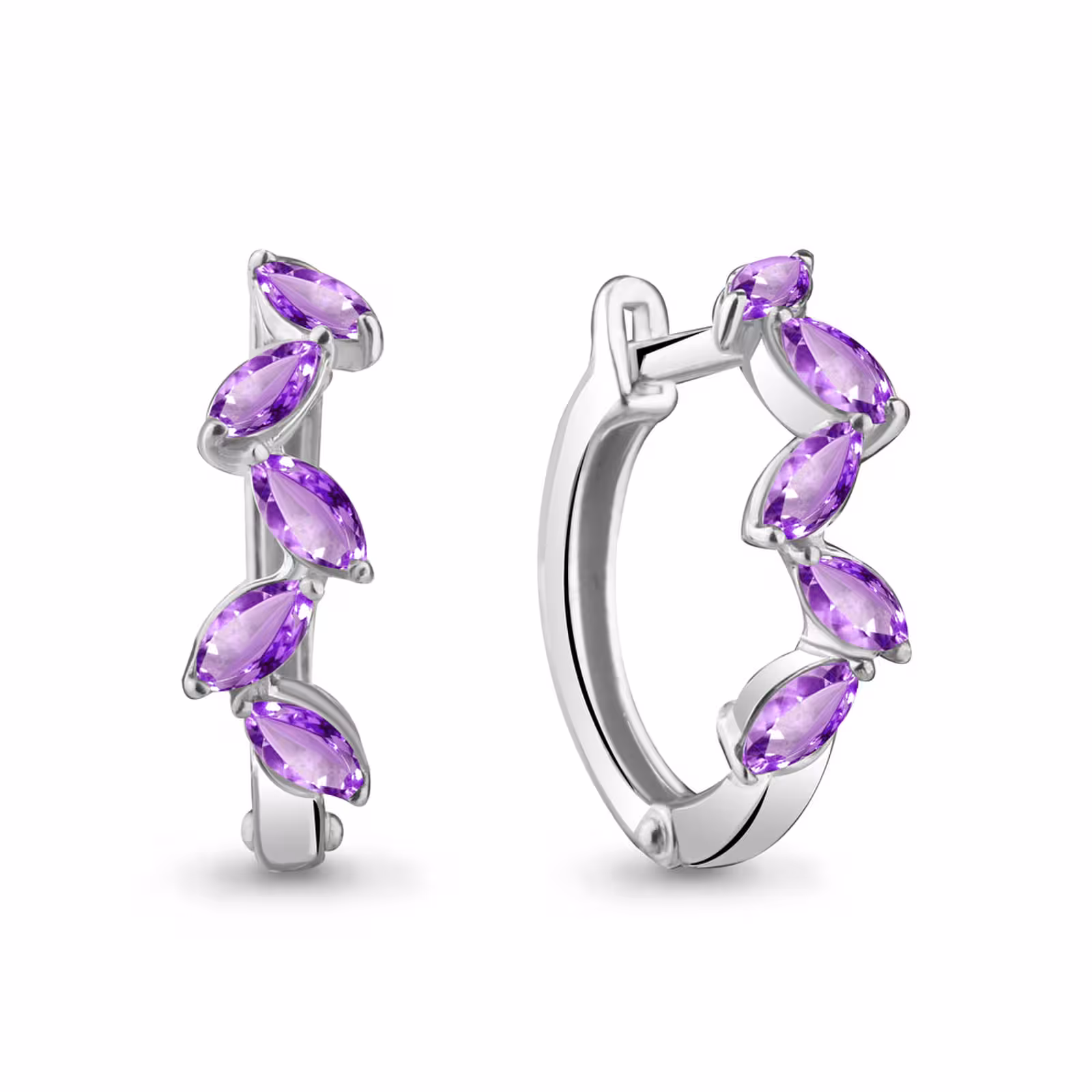 Серьги из серебра с аметистами