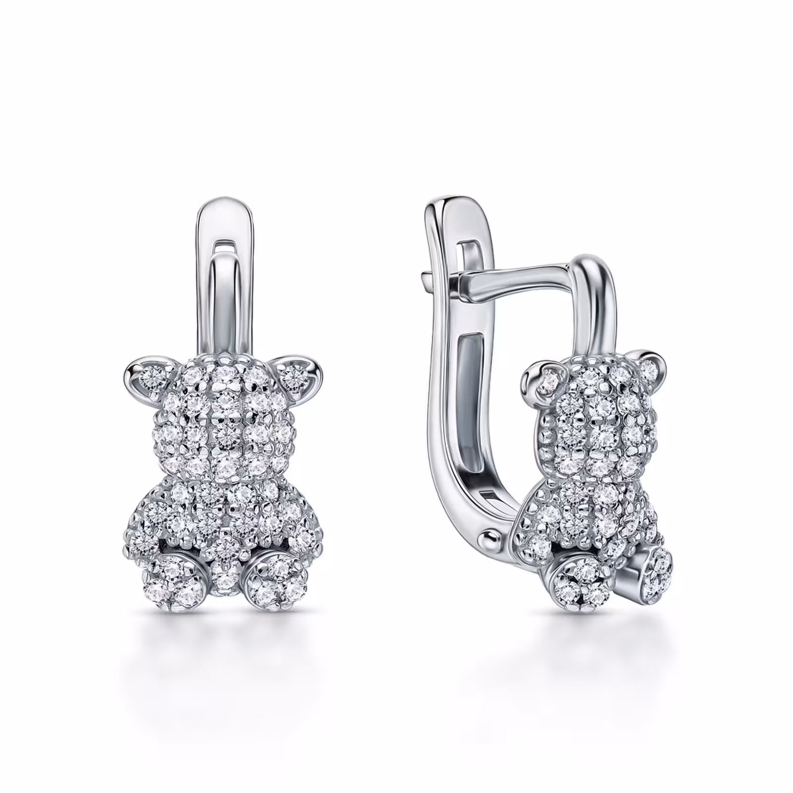 Серьги из серебра с фианитами