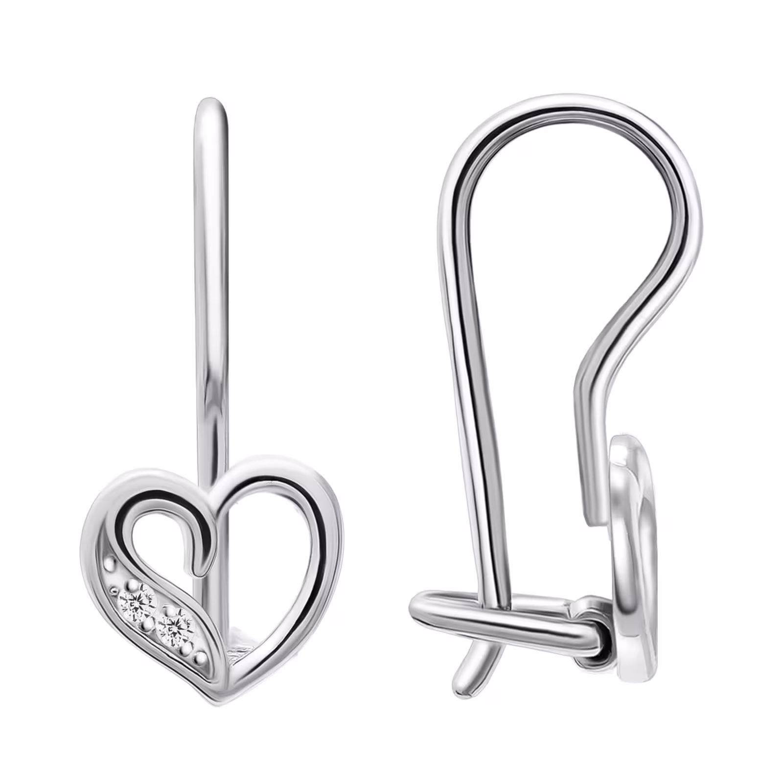 Серьги из серебра с фианитами