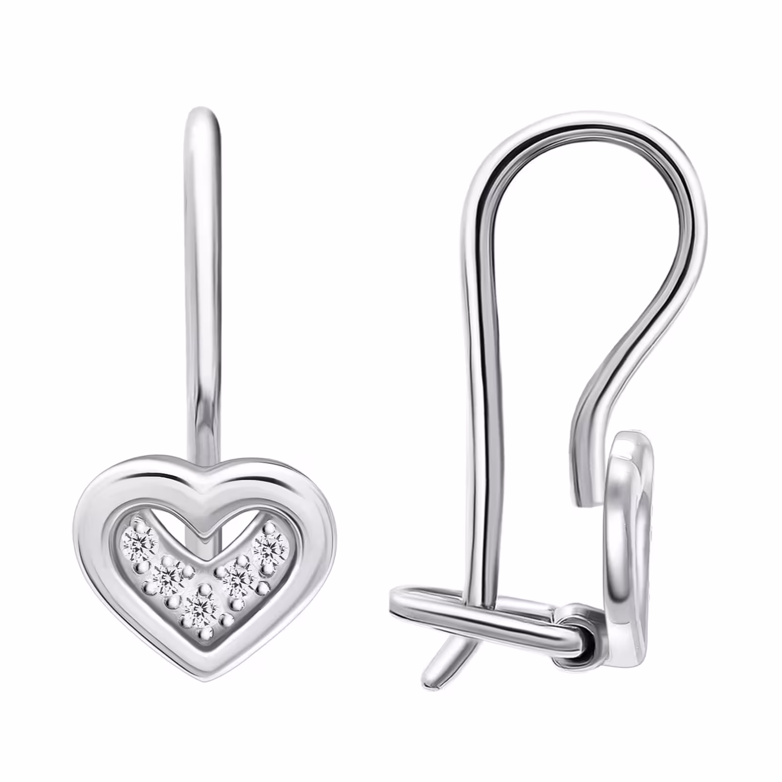 Серьги из серебра с фианитами