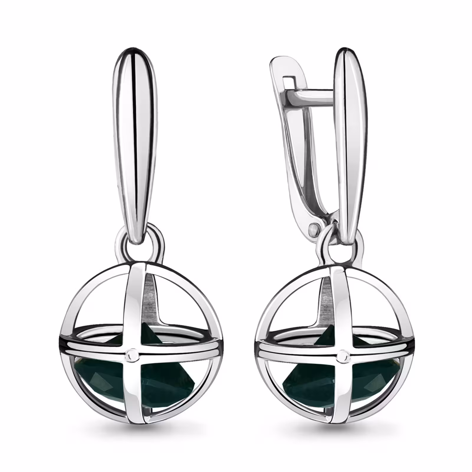 Серьги из серебра с агатами