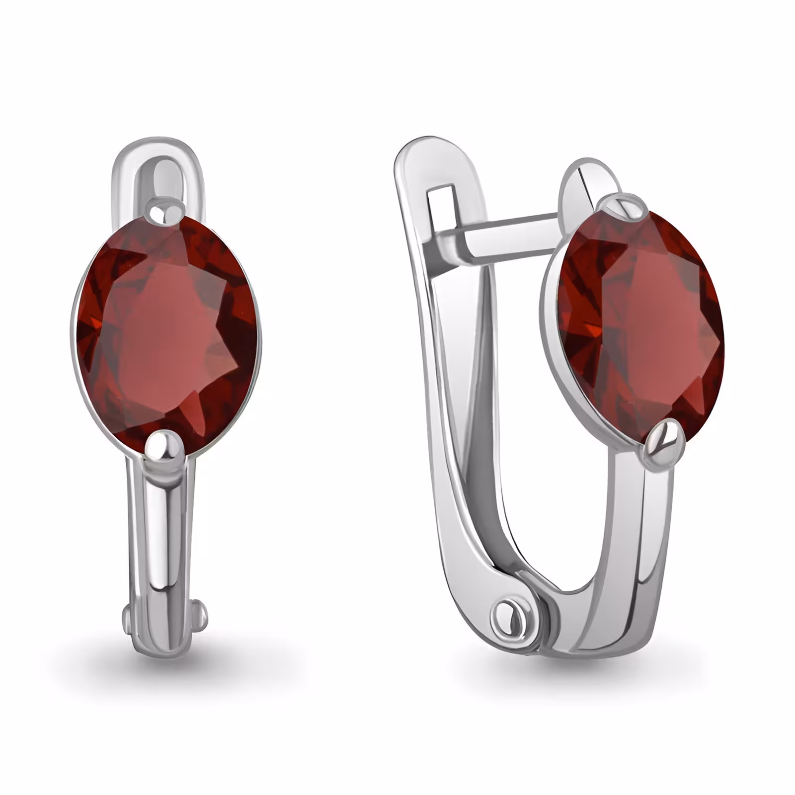 Серьги из серебра с гранатами