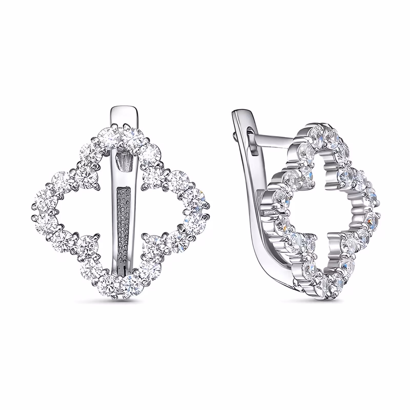 Серьги из серебра с фианитами
