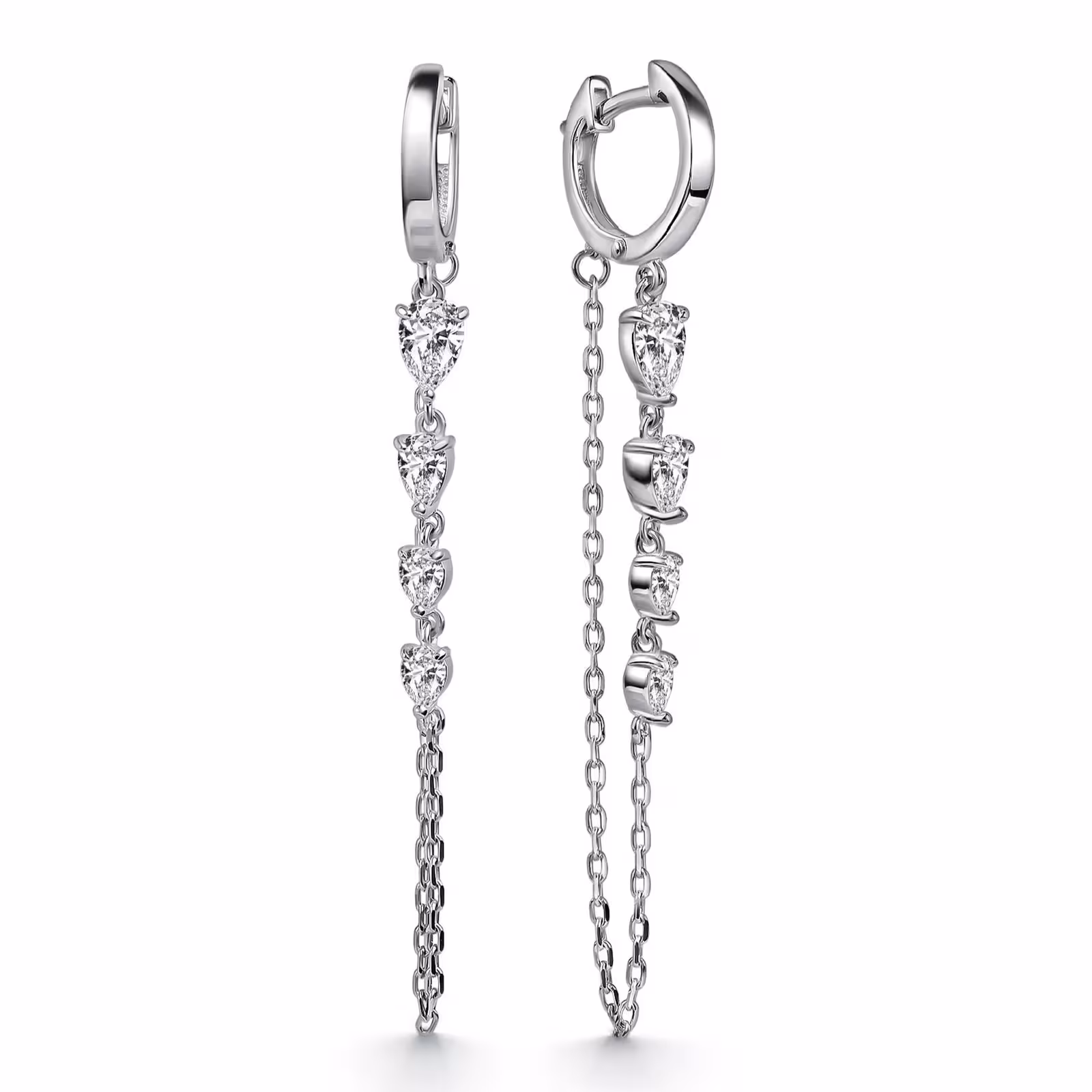 Серьги из серебра с фианитами