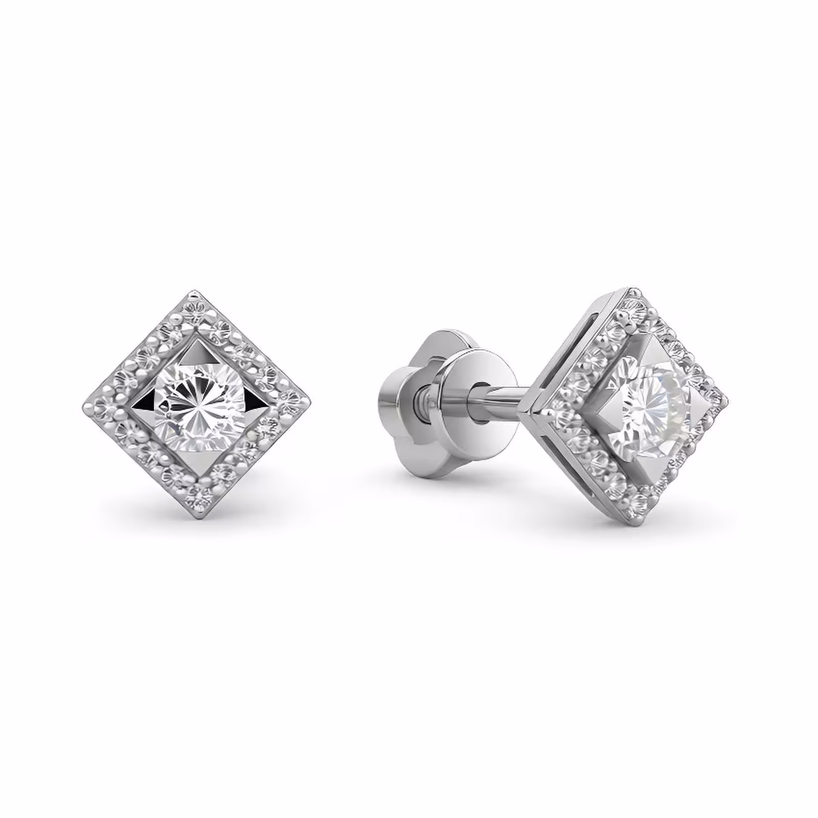 Серьги из серебра с фианитами