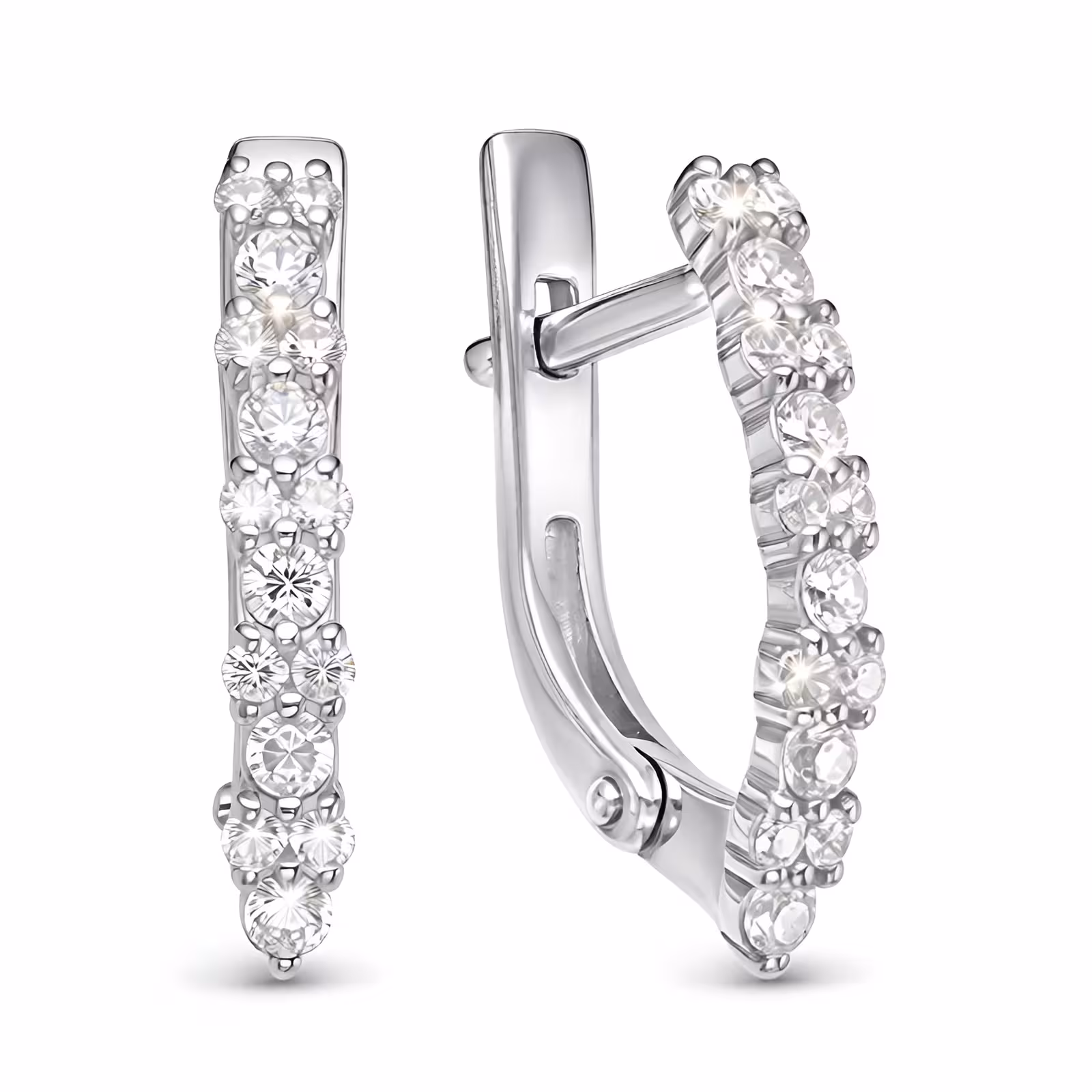 Серьги из серебра с фианитами
