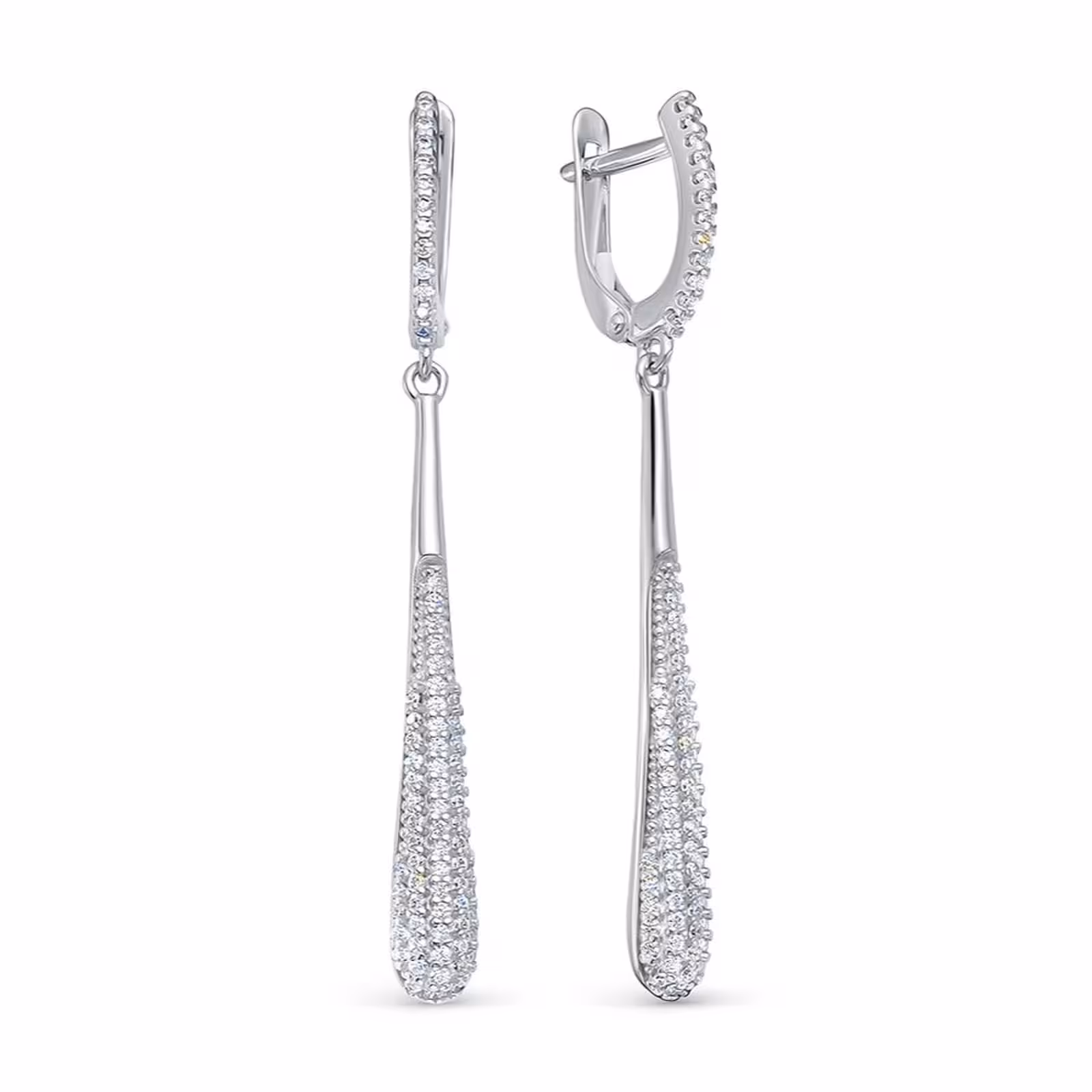 Серьги из серебра с фианитами