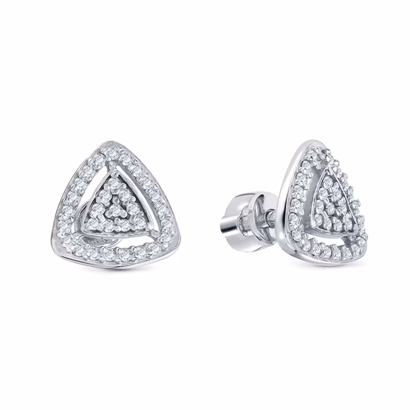 Серьги из серебра с фианитами
