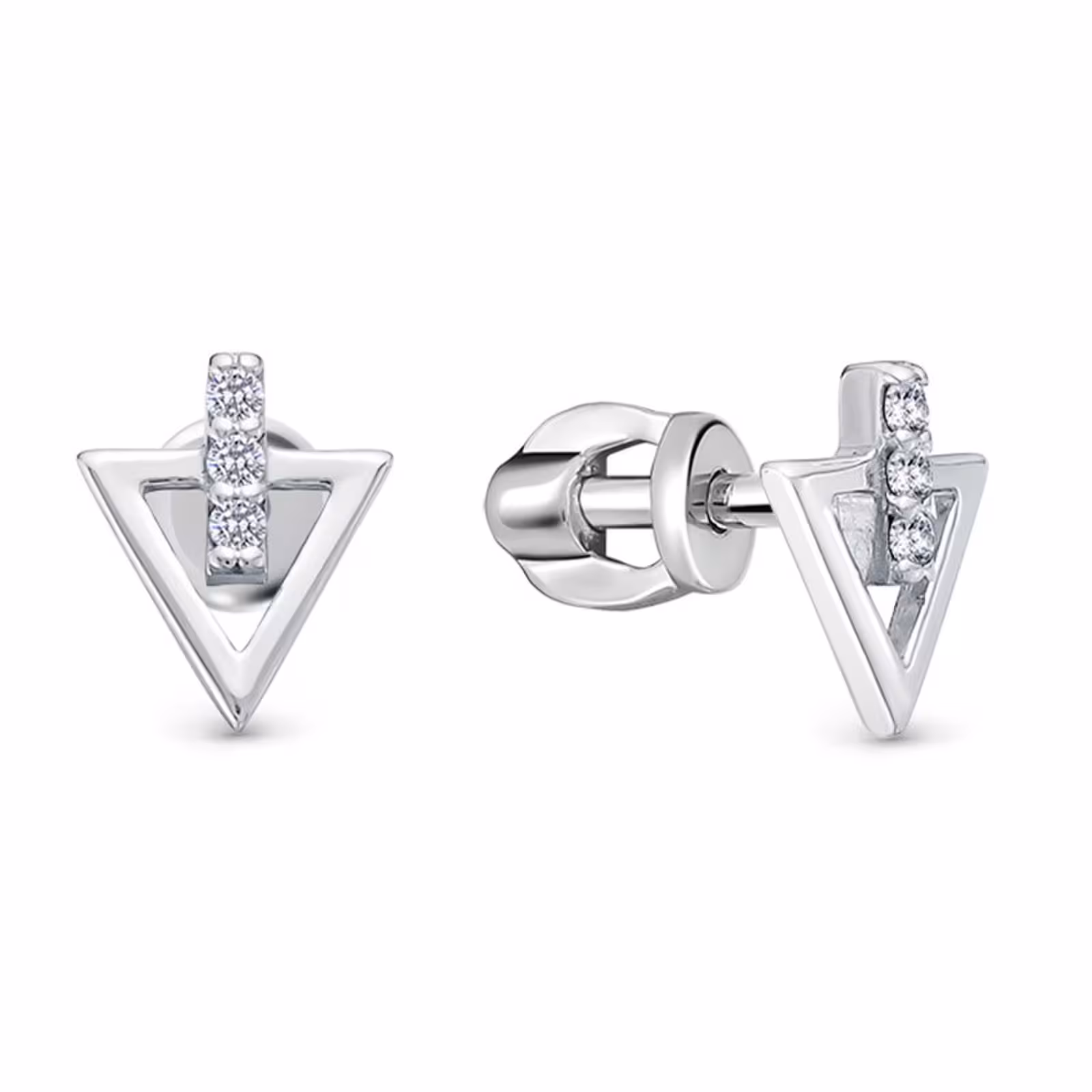 Серьги из серебра с фианитами