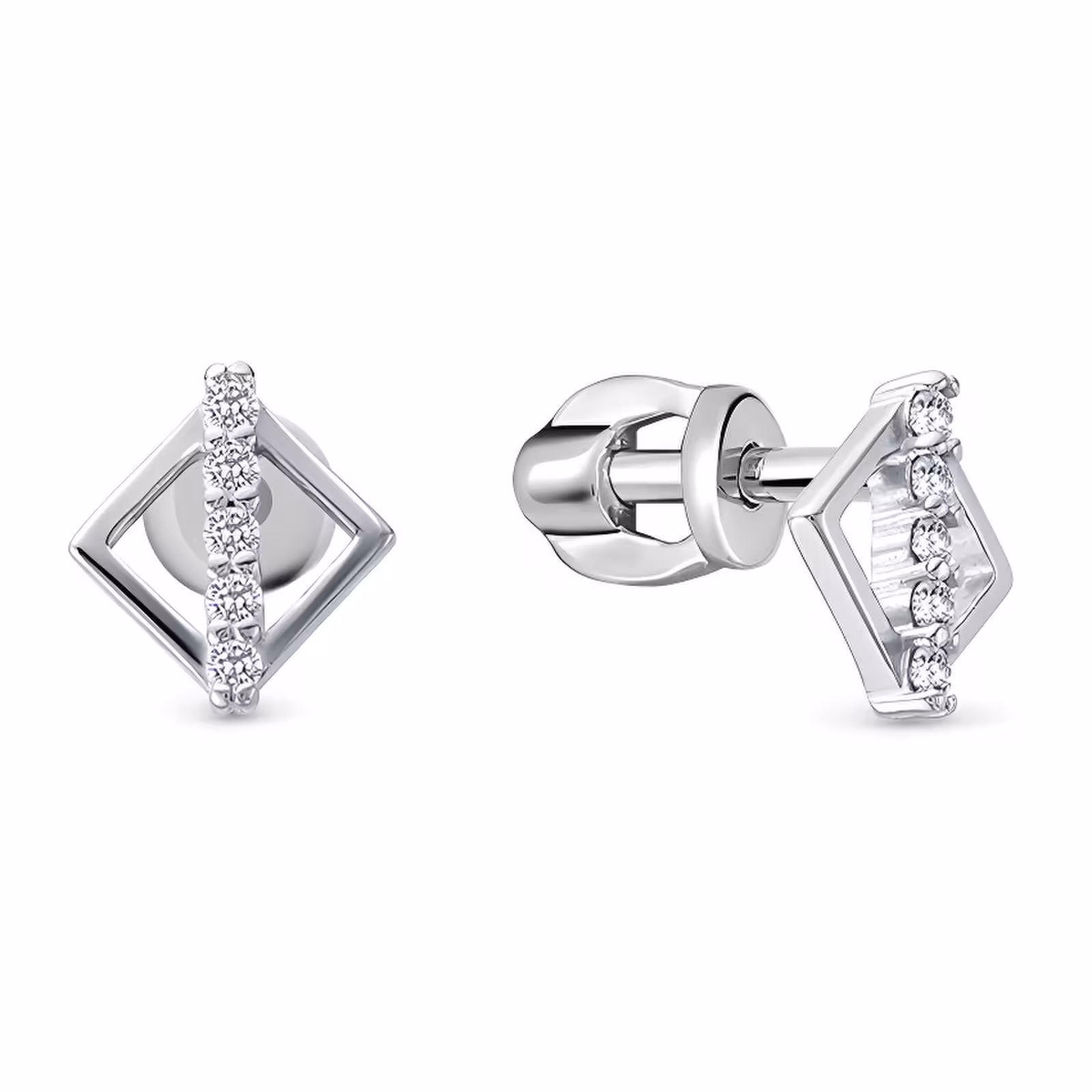 Серьги из серебра с фианитами
