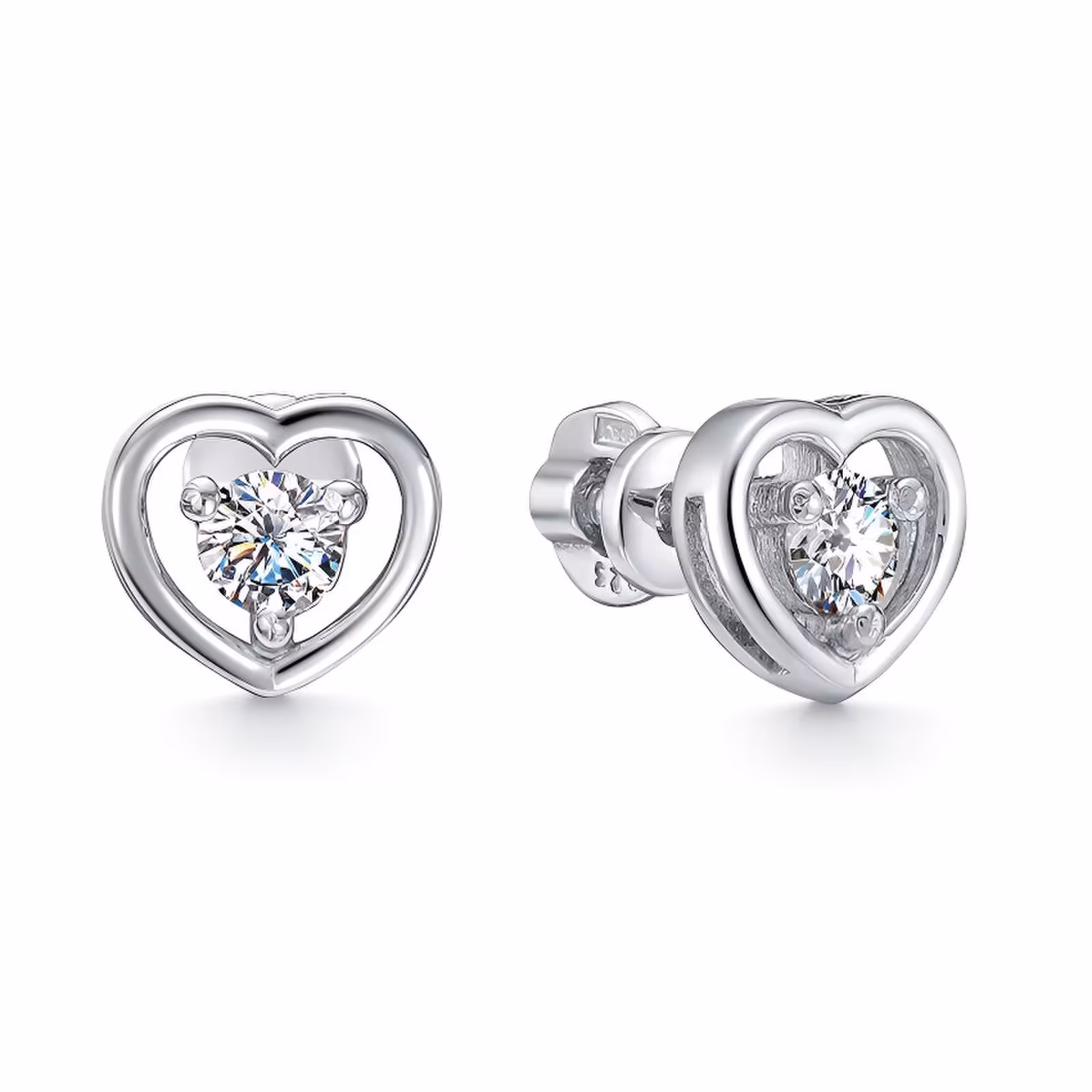 Серьги из серебра с фианитами