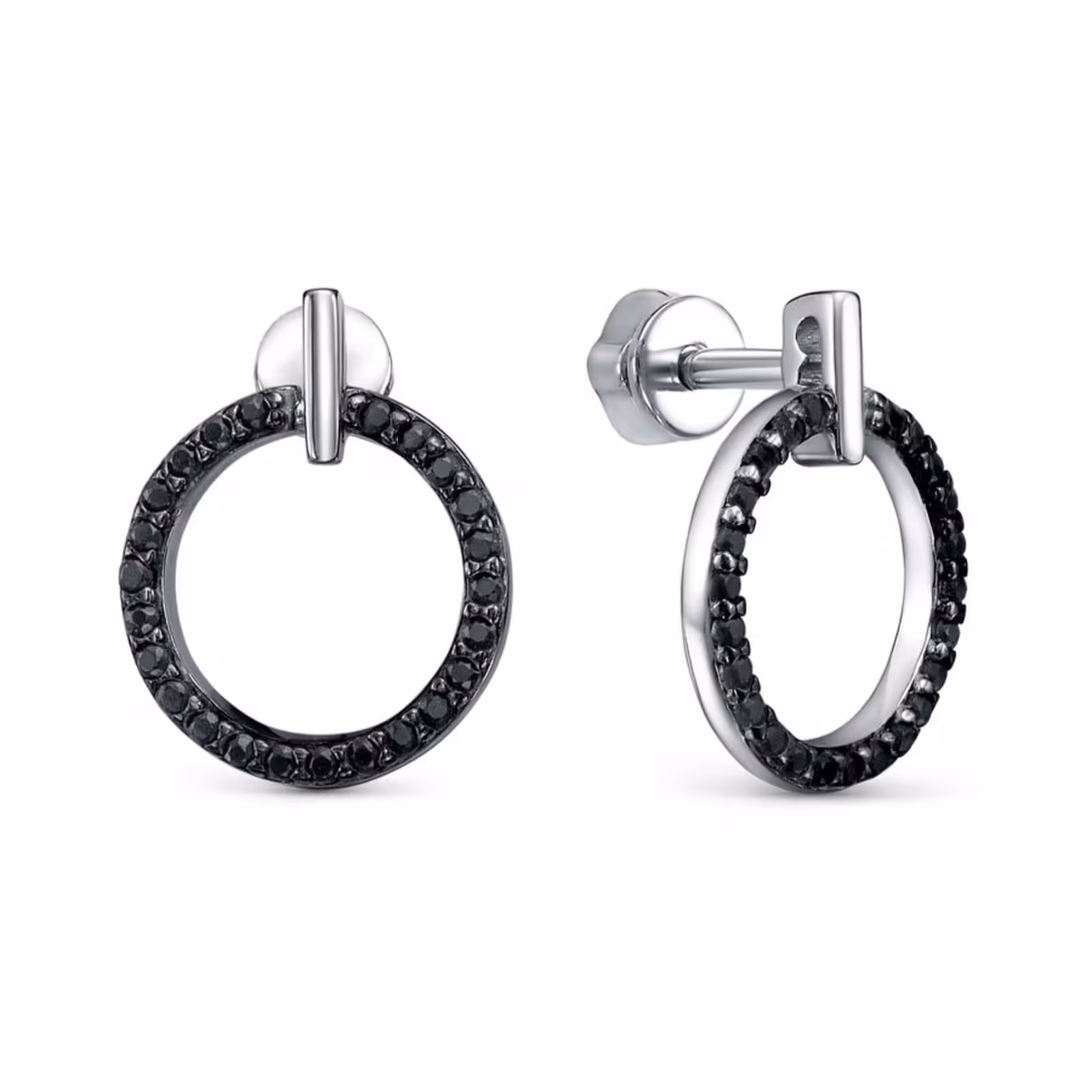 Серьги из серебра с фианитами