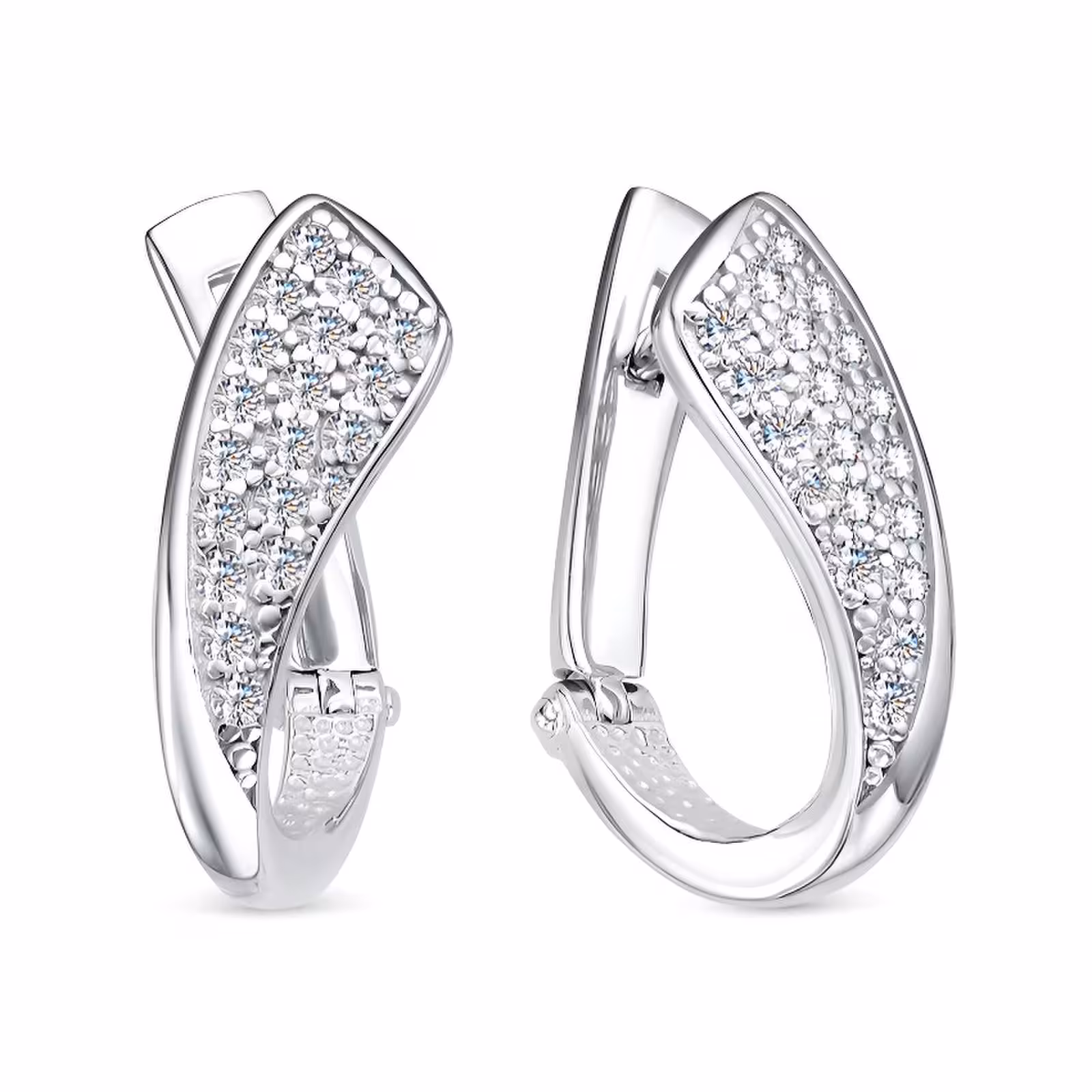 Серьги из серебра с фианитами